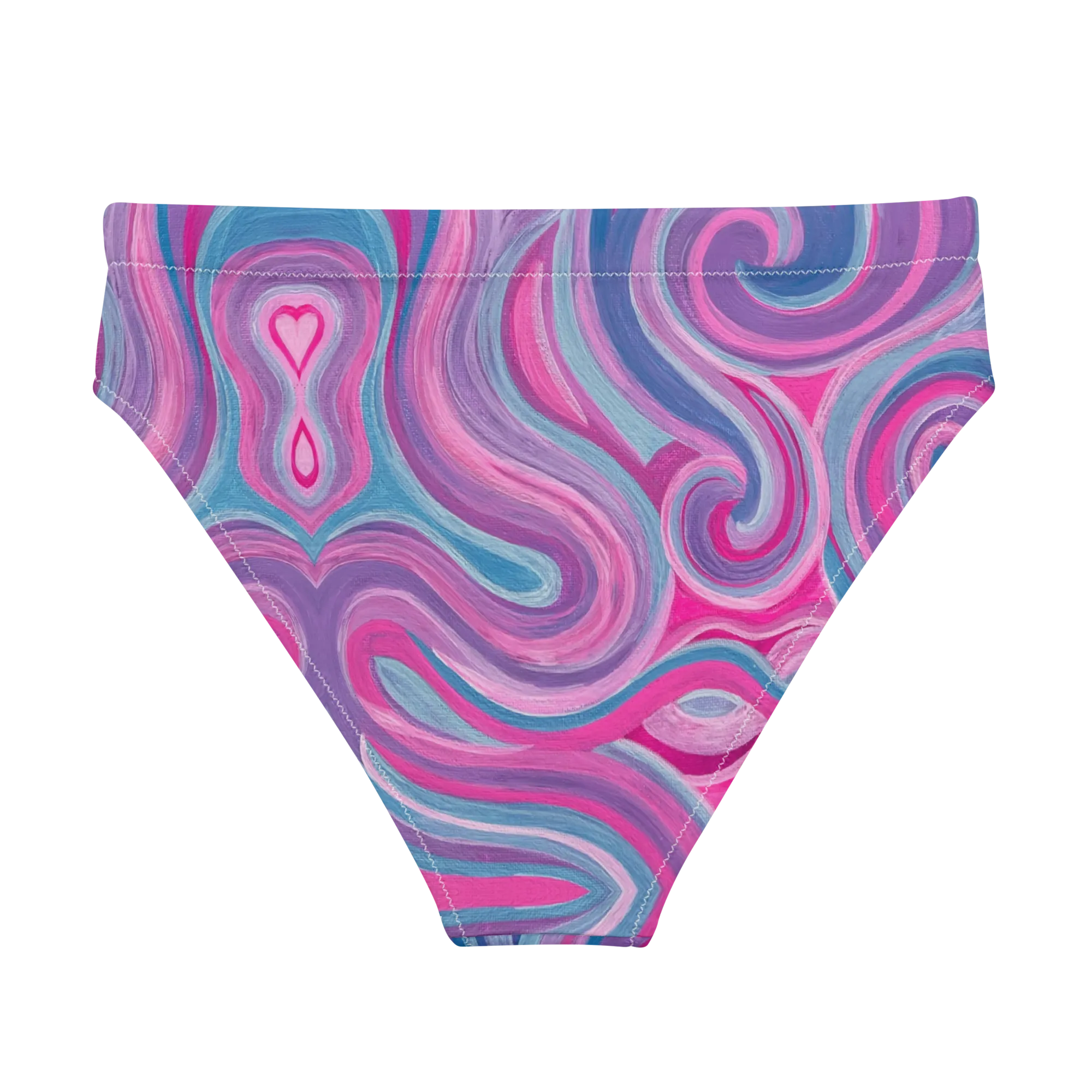High-Waisted Bikini Bottom- "Mystical" Design