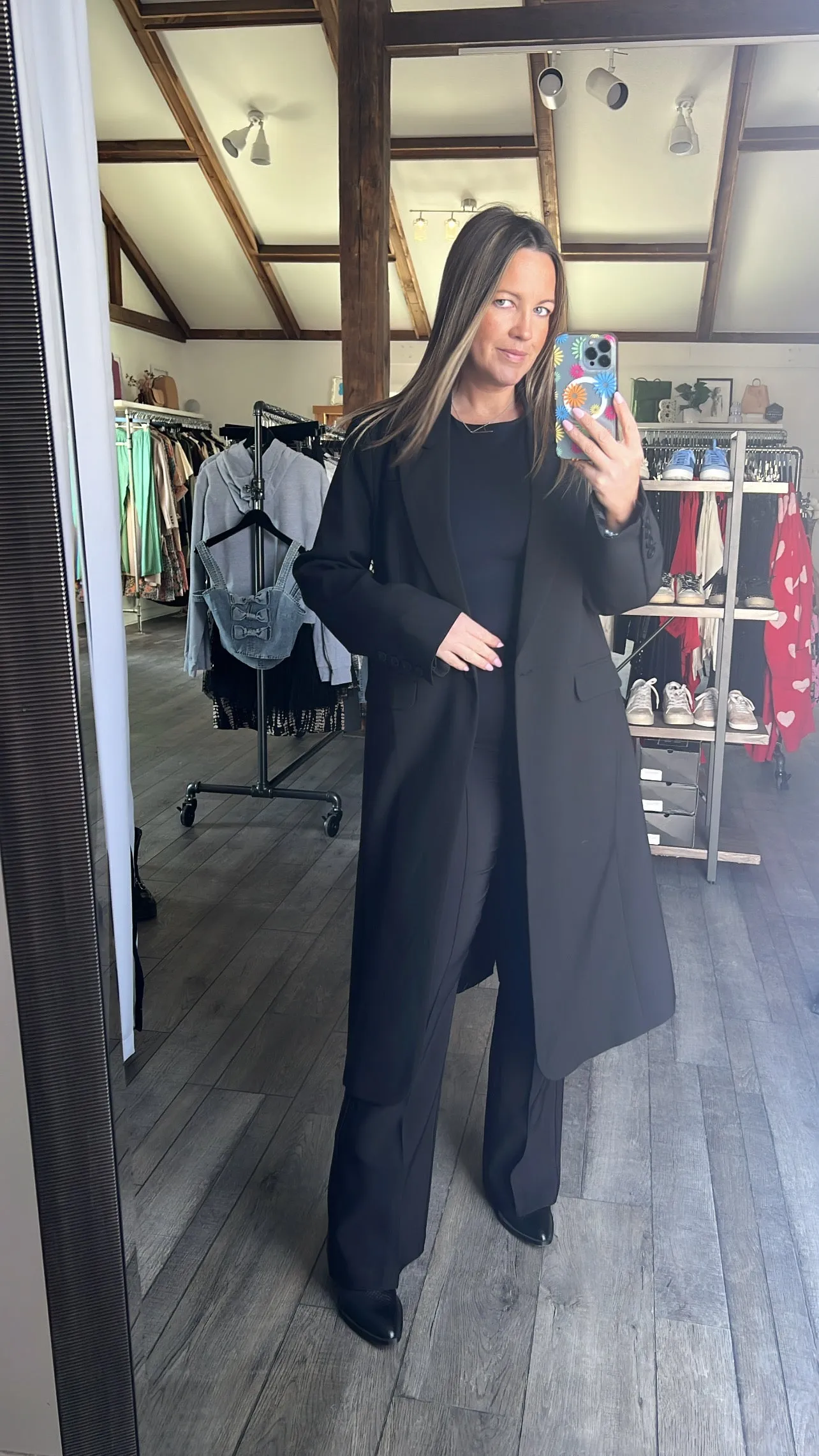High Waisted Black Bell Pant