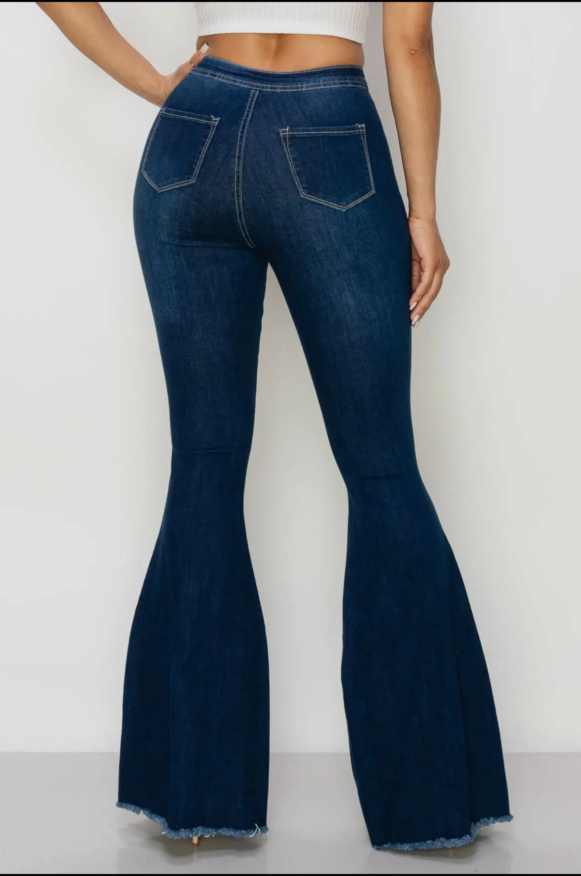 High Waisted Distressed Bell Bottoms