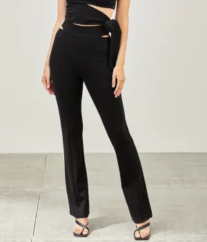High Waisted Side Slit Pants