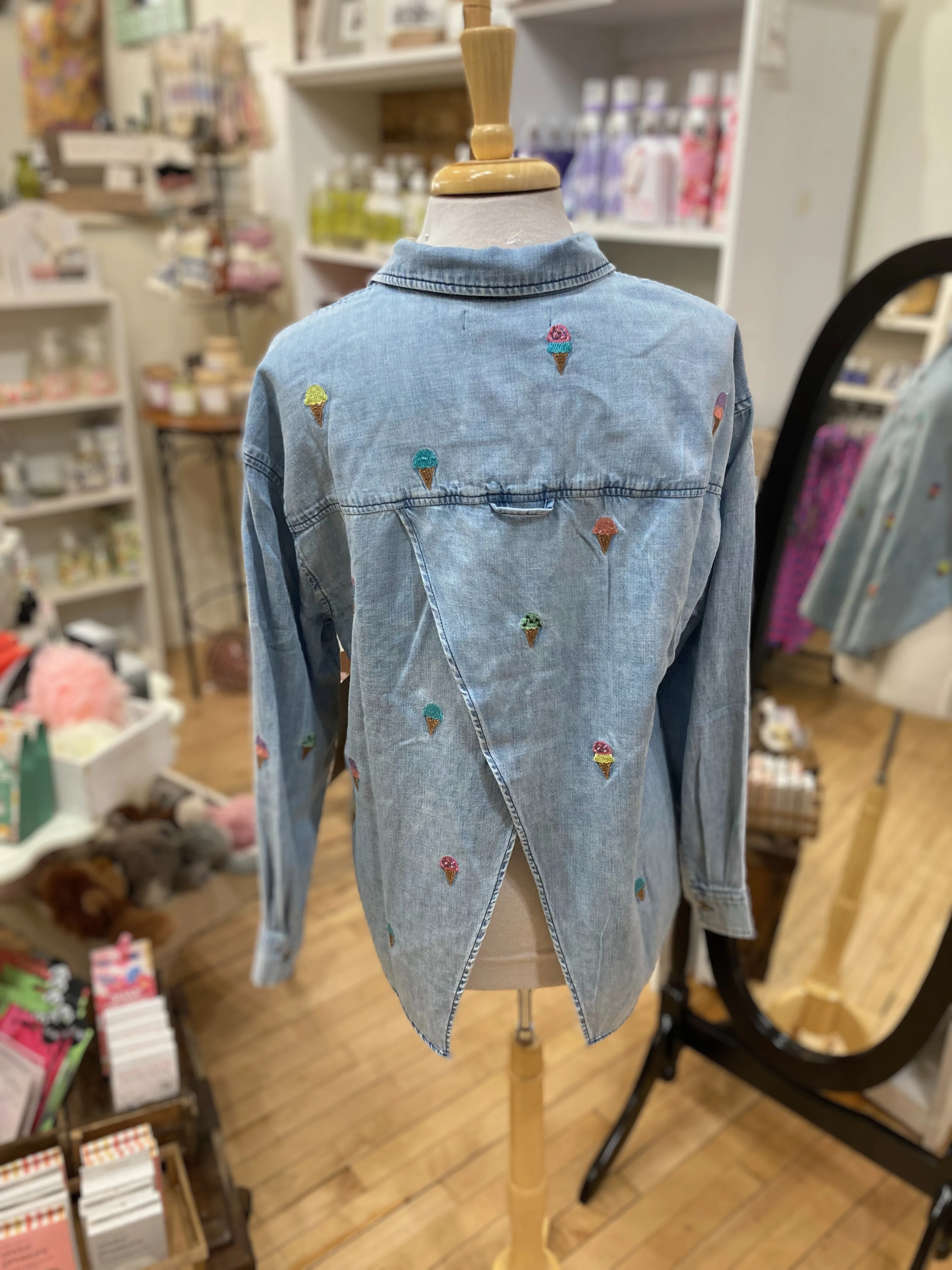 Ice Cream Embroidered Shirt