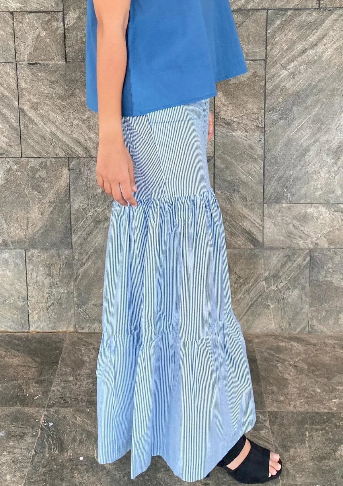 Indigo Ripples Sharara Pants