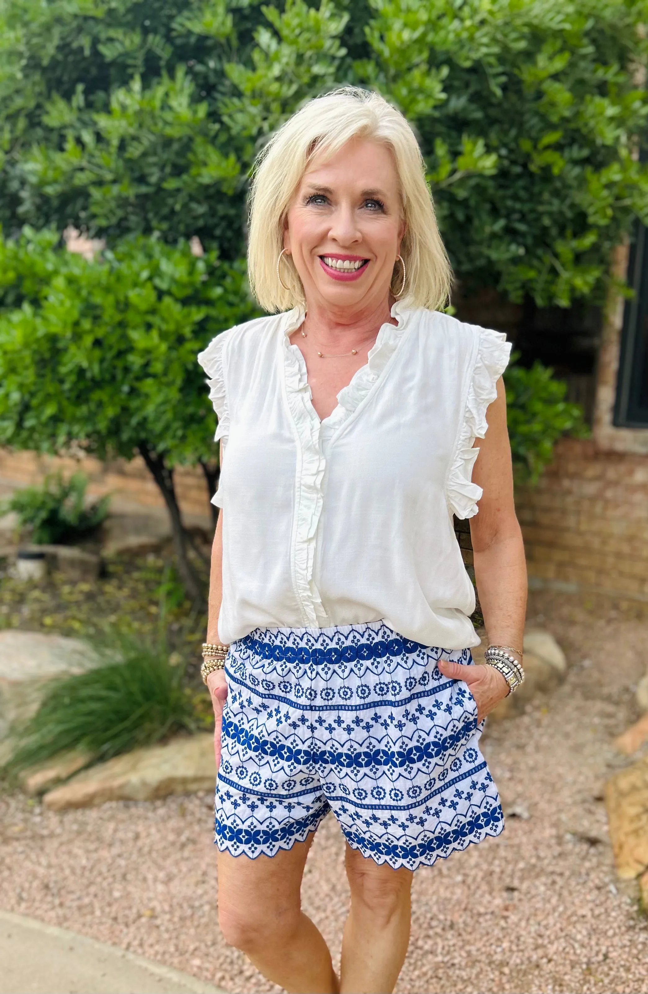 Ivy Jane Blue Eyelet Short
