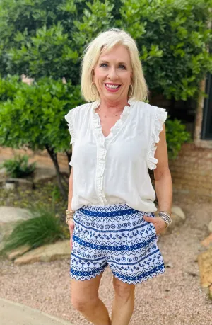 Ivy Jane Blue Eyelet Short