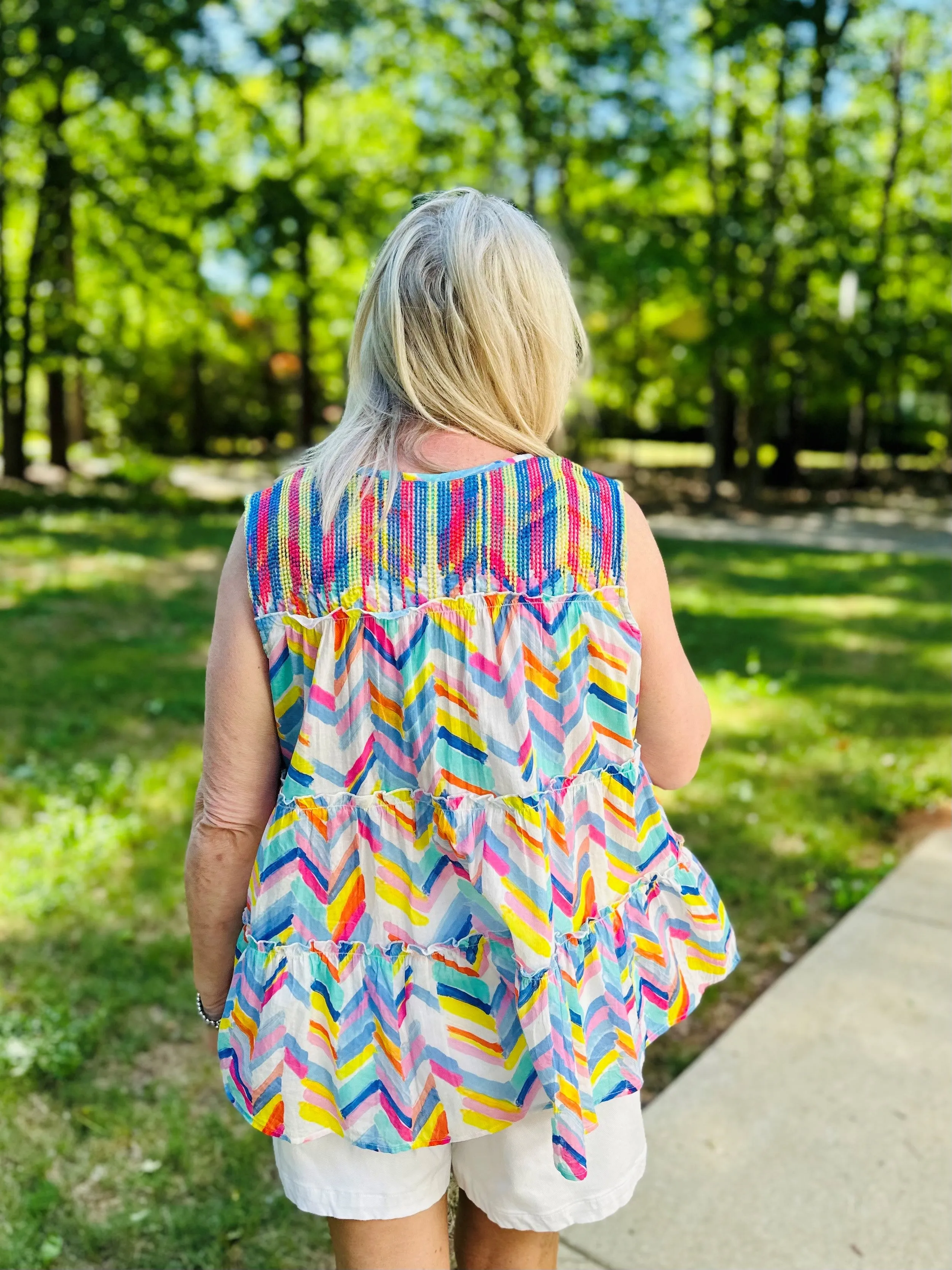 Ivy Jane Multi Rain Stitched Top