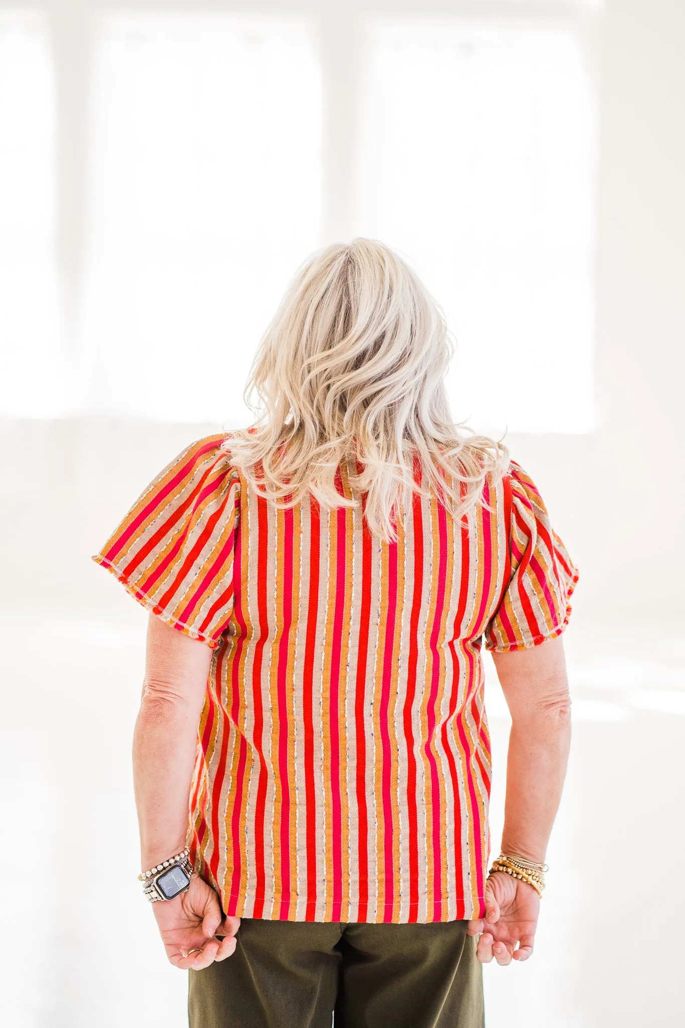 Ivy Jane Stripe and Flutter Top