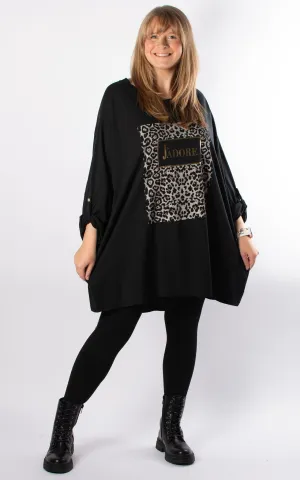 J'Adore Leopard Print T | Black