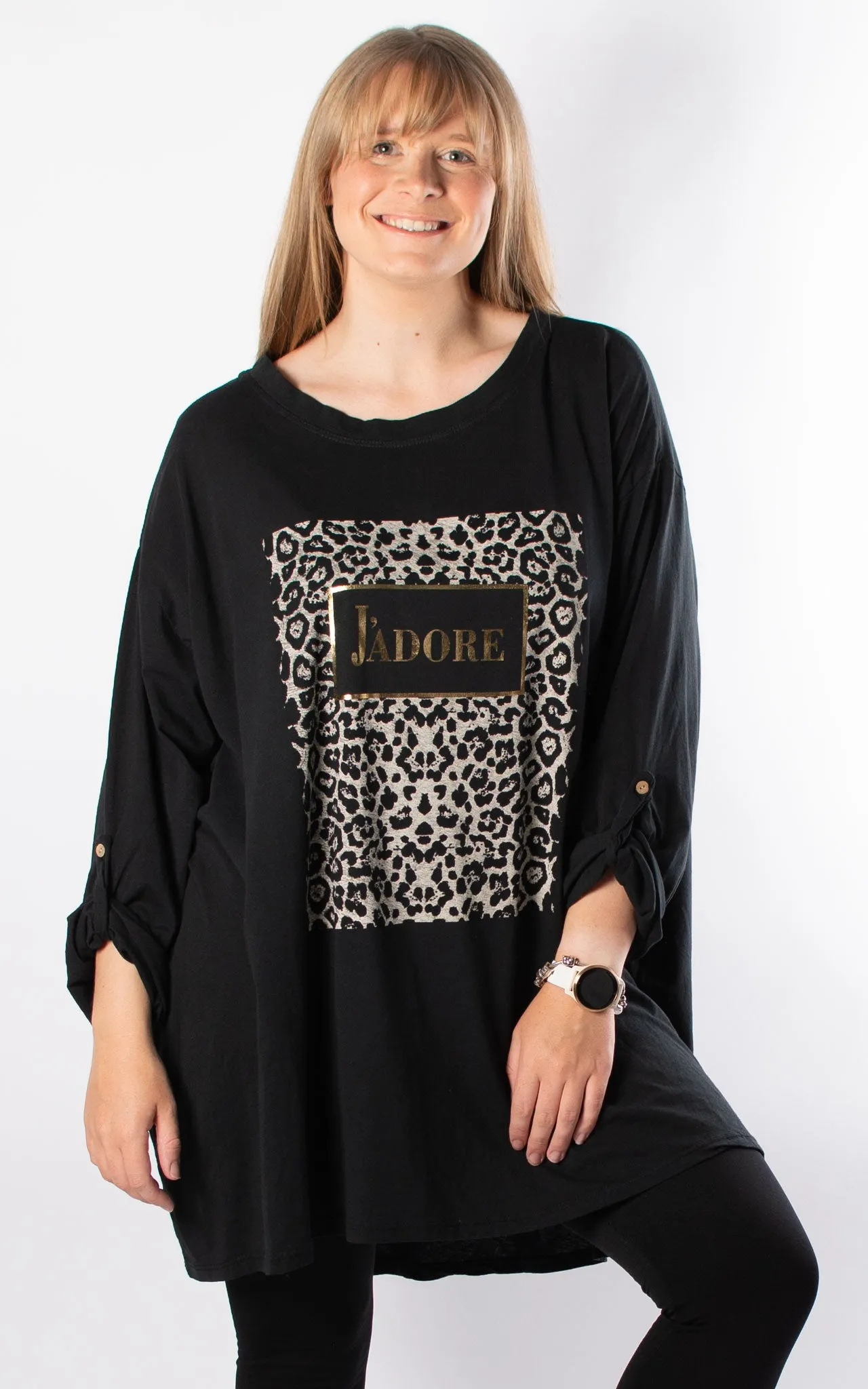 J'Adore Leopard Print T | Black
