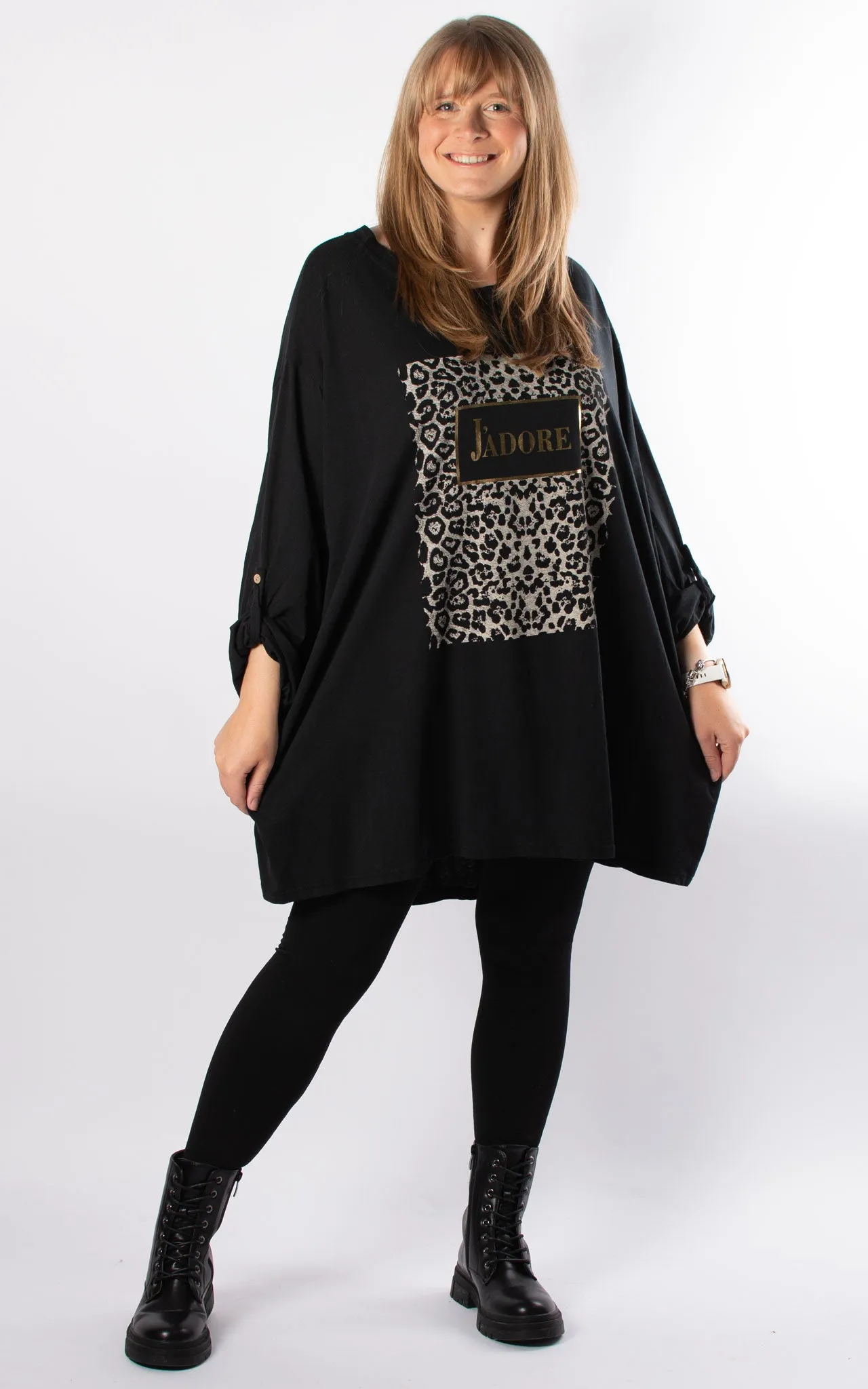 J'Adore Leopard Print T | Black