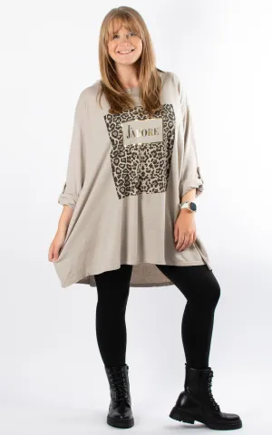 J'Adore Leopard Print T | Taupe