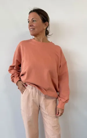 Japanese Cotton Sweatshirt- Coral