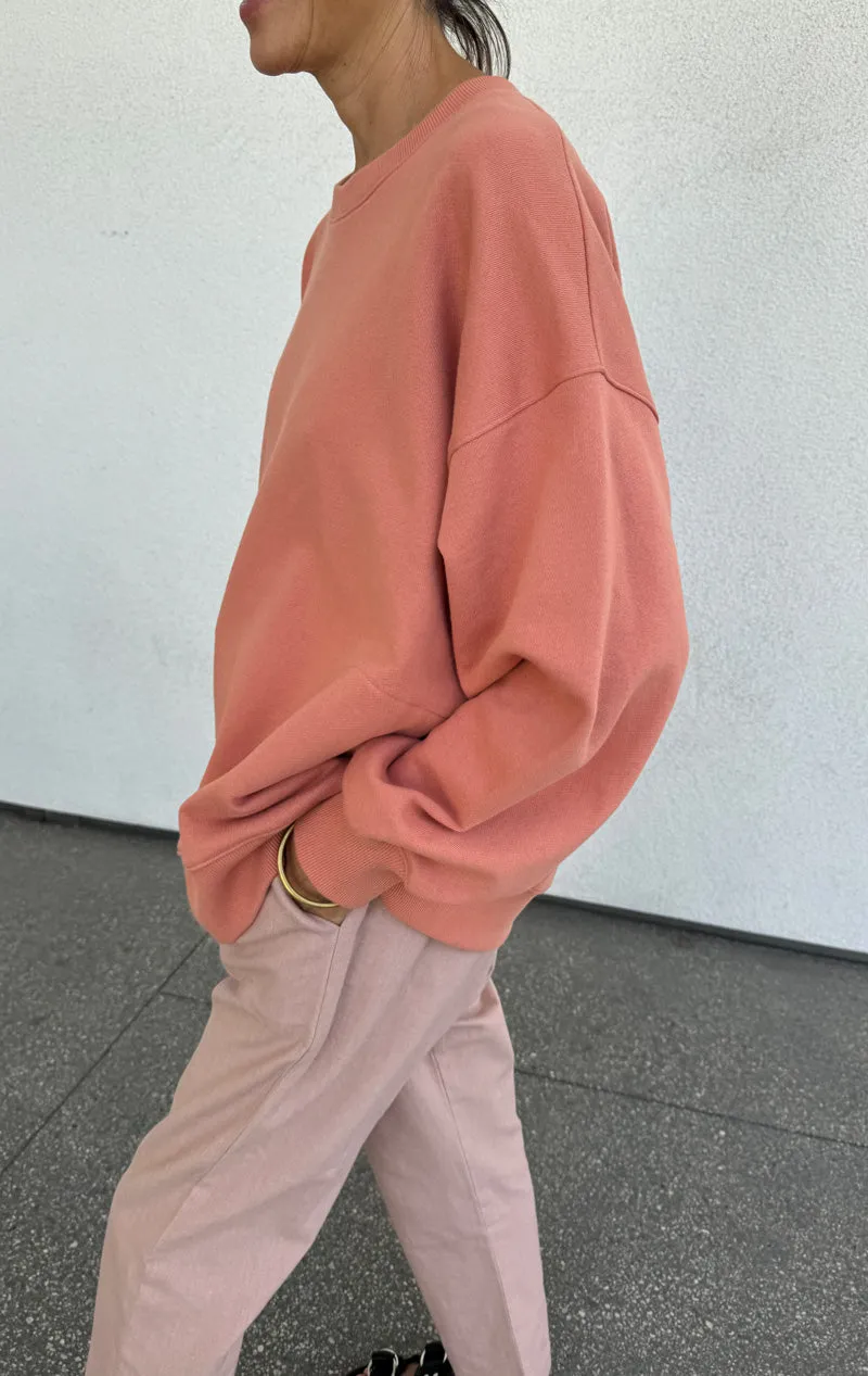 Japanese Cotton Sweatshirt- Coral