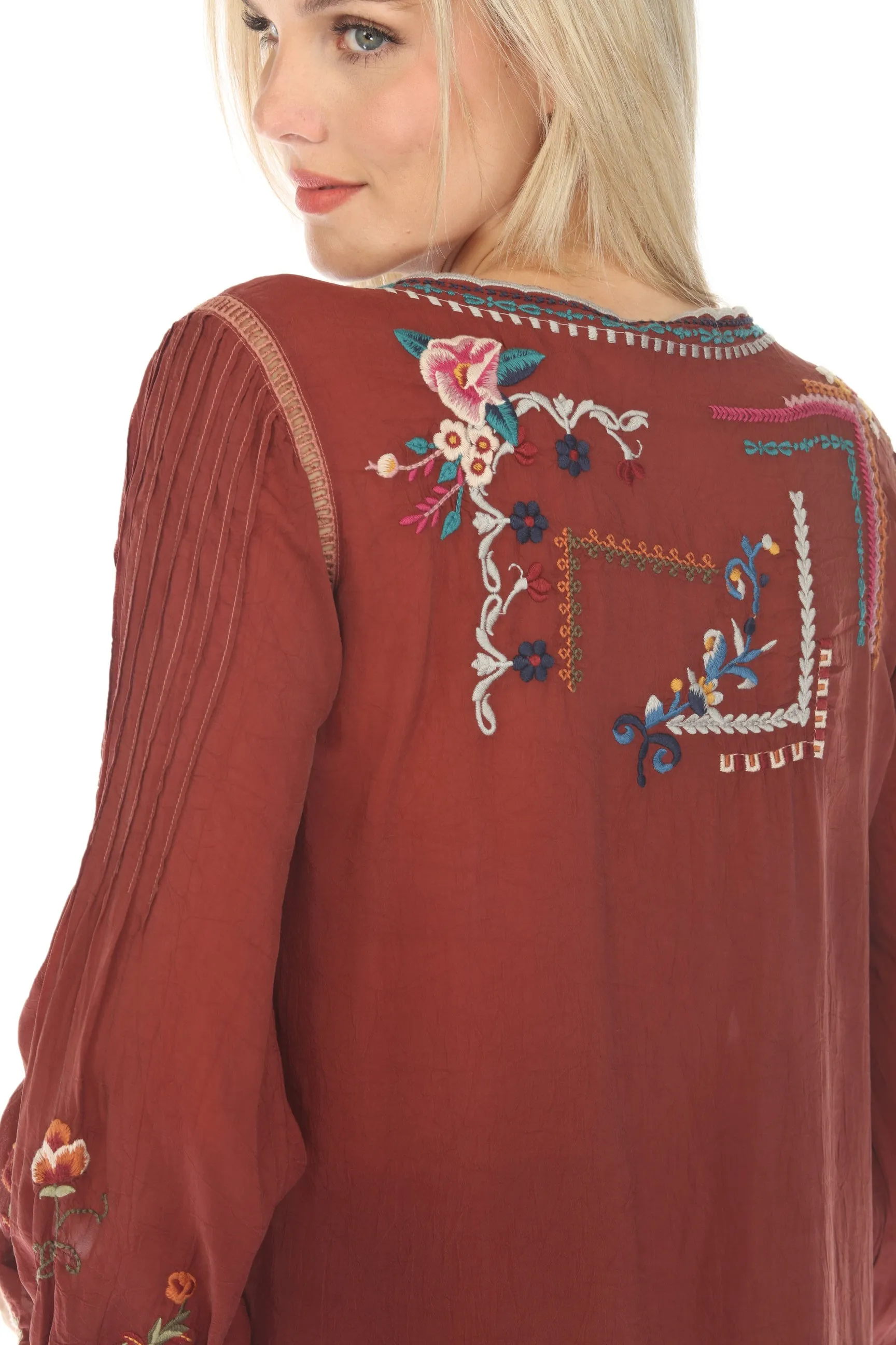 Johnny Was Iver Embroidered Tunic Top C28223 *