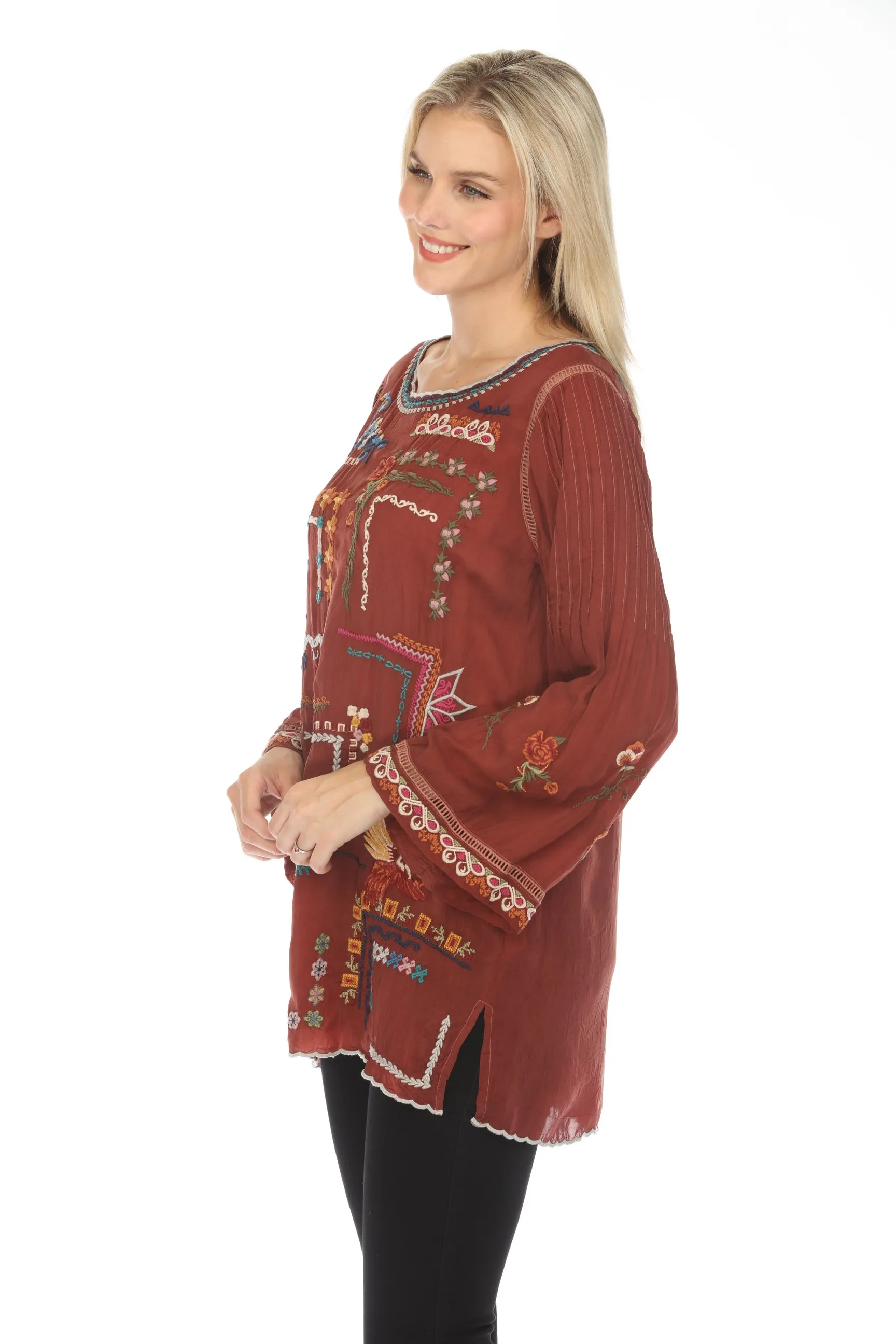 Johnny Was Iver Embroidered Tunic Top C28223 *