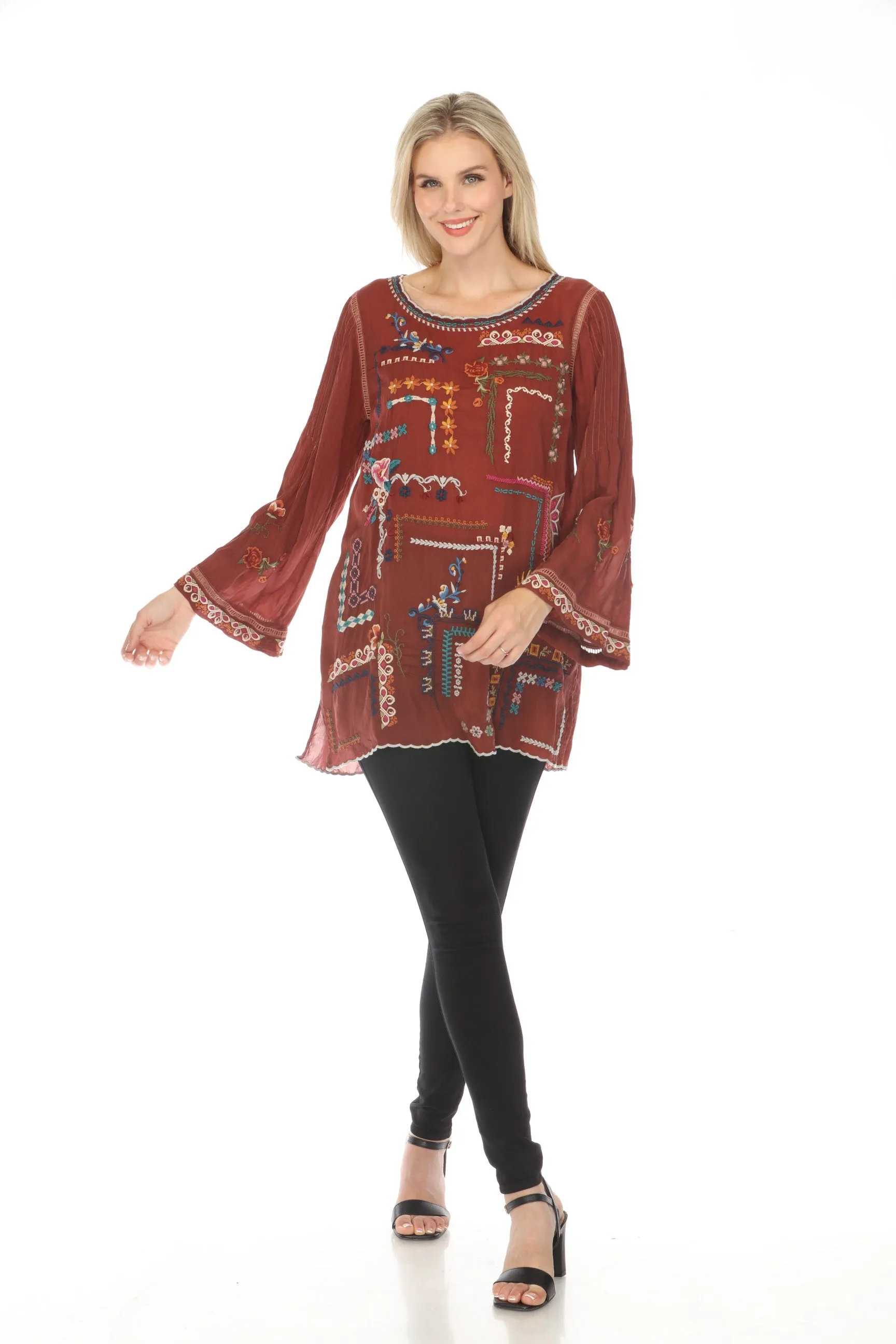 Johnny Was Iver Embroidered Tunic Top C28223 *