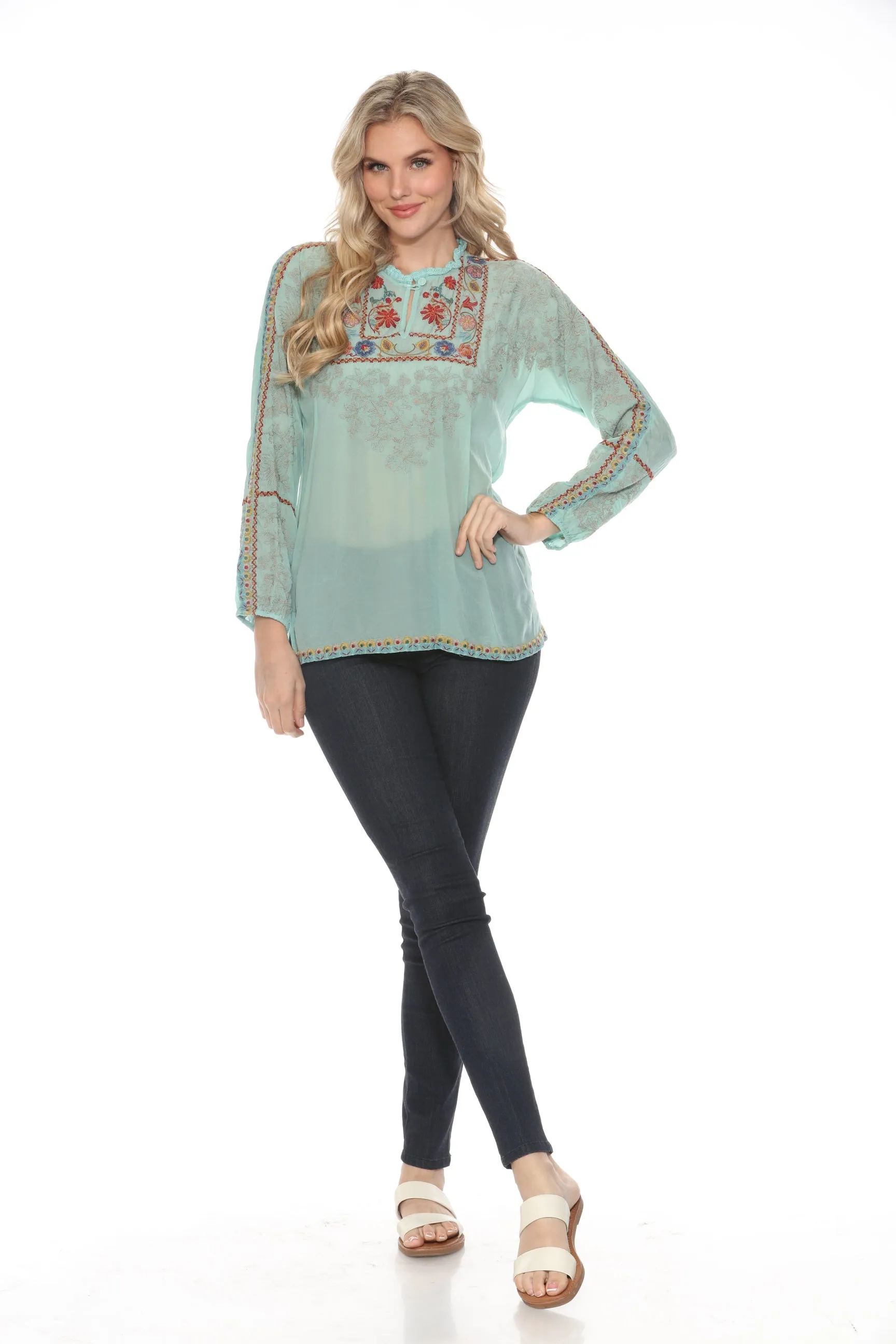 Johnny Was Mariane Embroidered Blouse C18523 *