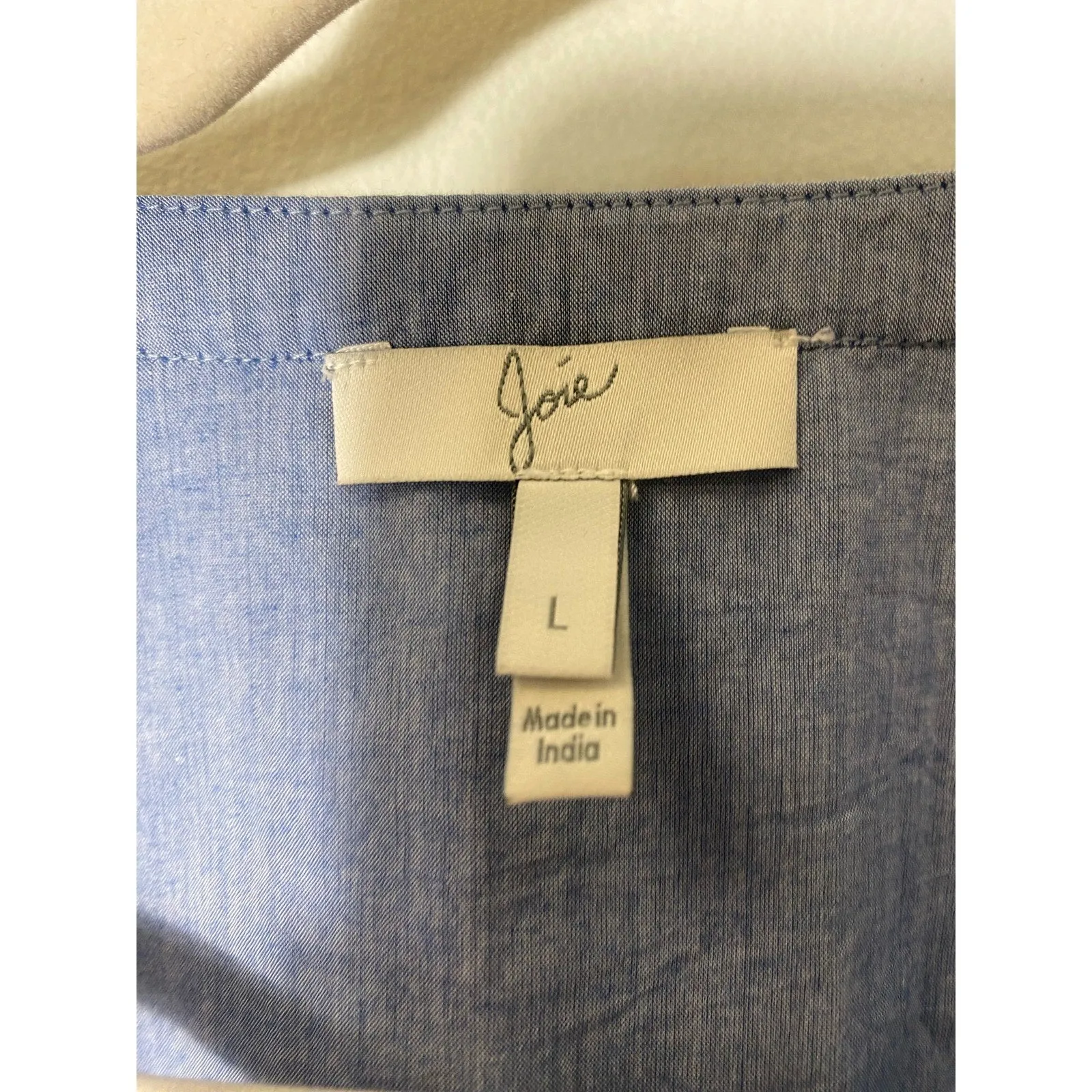 Joie Blue Long Sleeve V-Neck Tunic Sz L