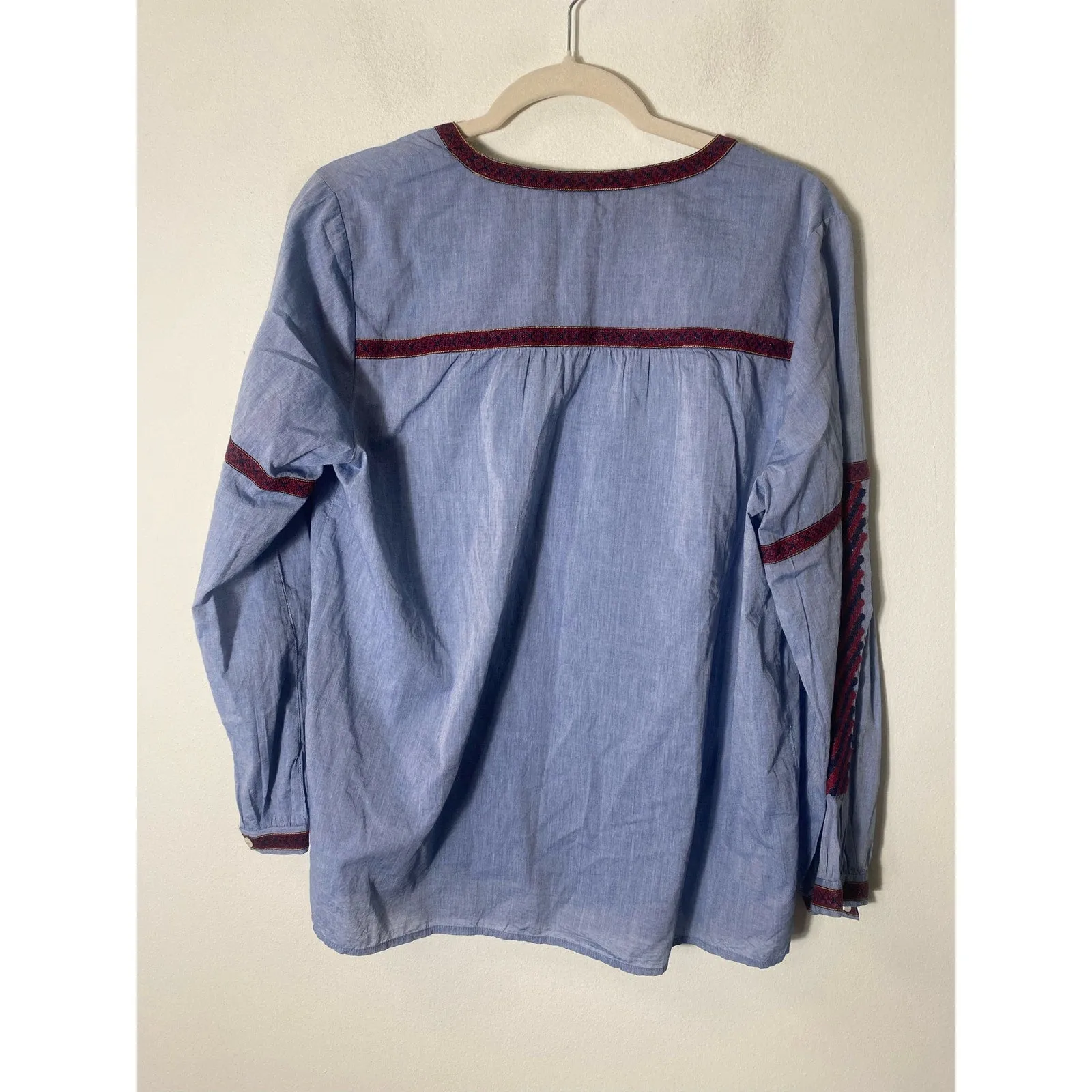 Joie Blue Long Sleeve V-Neck Tunic Sz L
