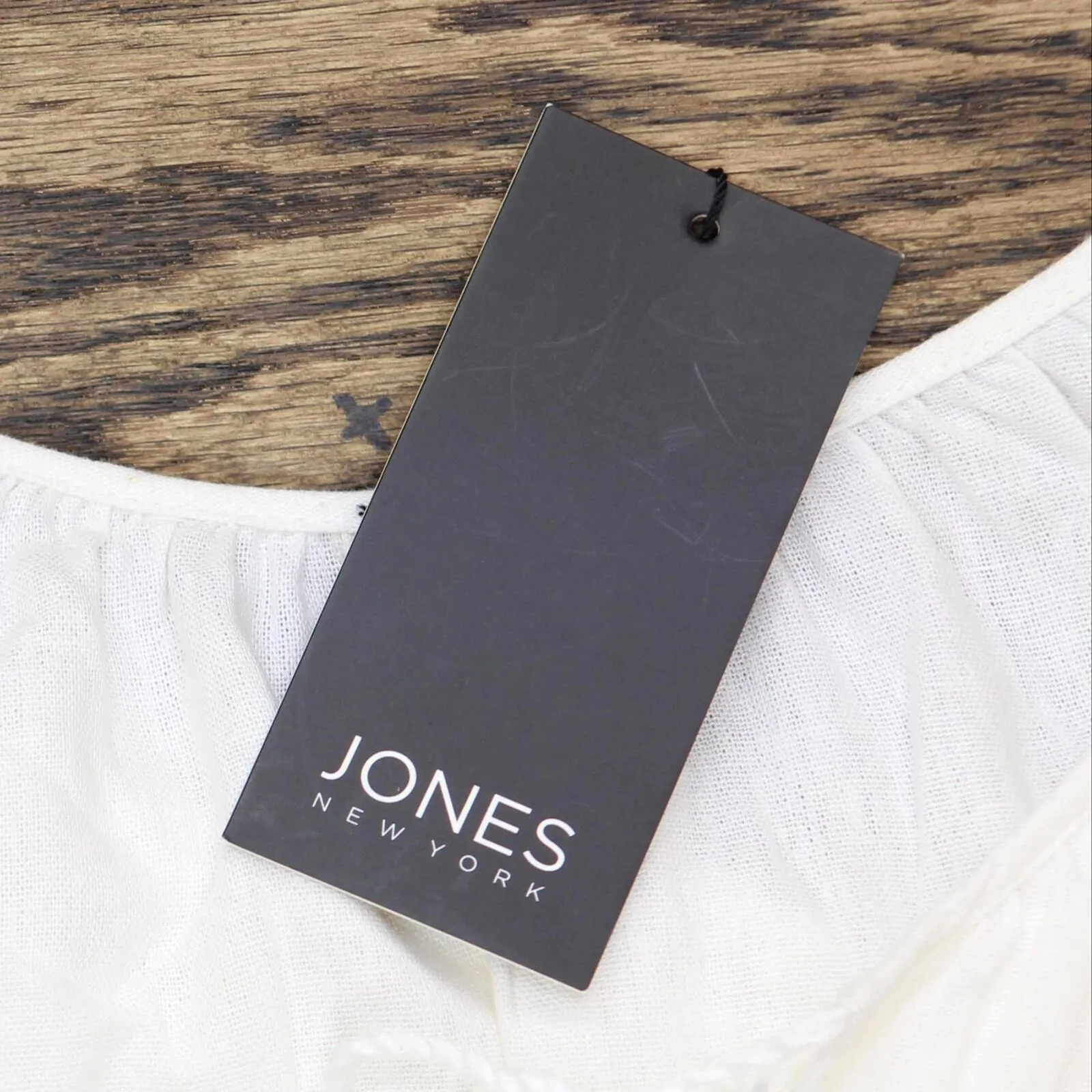 Jones New York Womens White 3/4 Sleeve Split Tunic Top 10835708