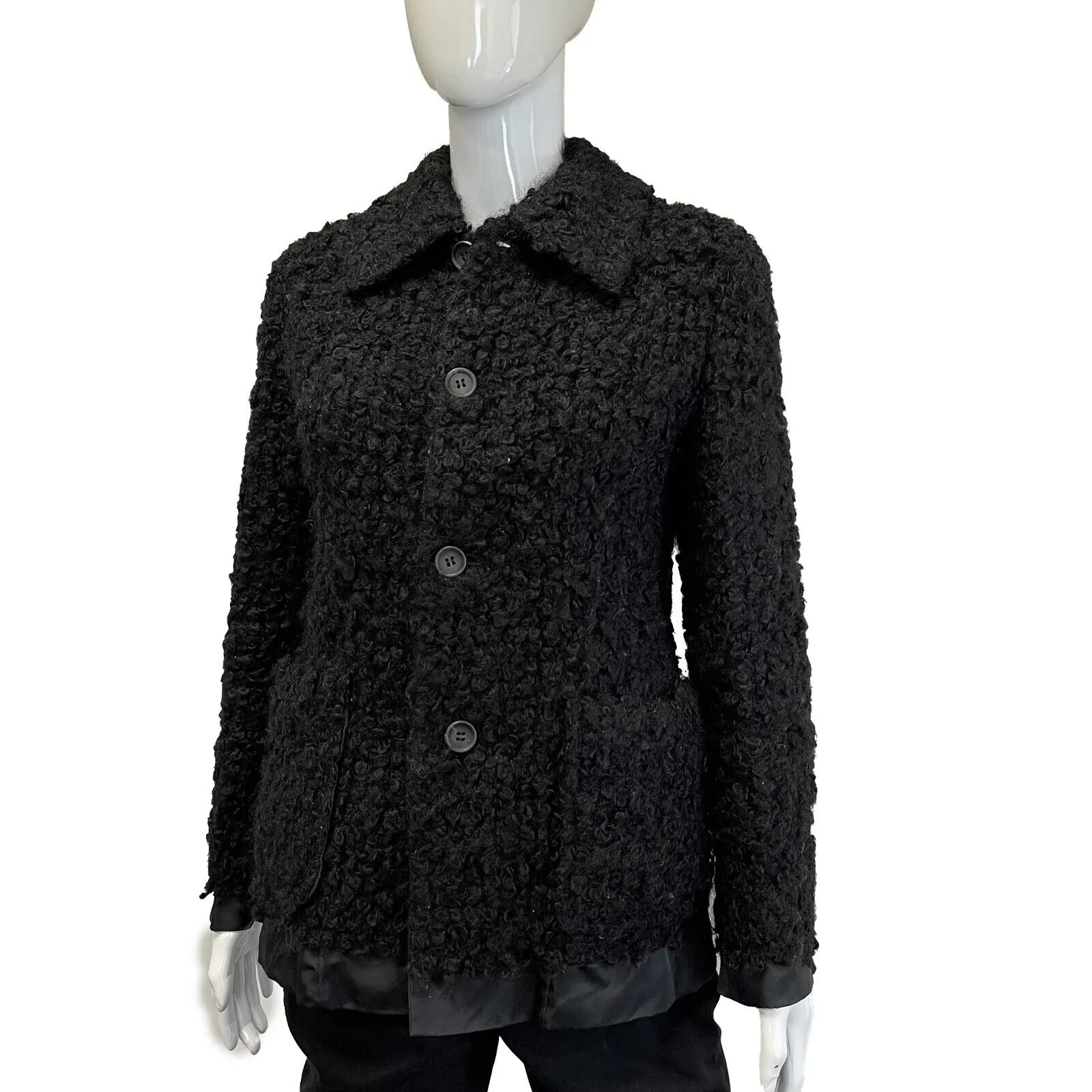 Junya Watanabe Pristine 2003 Black Boucle Wool Tweed Jacket Small