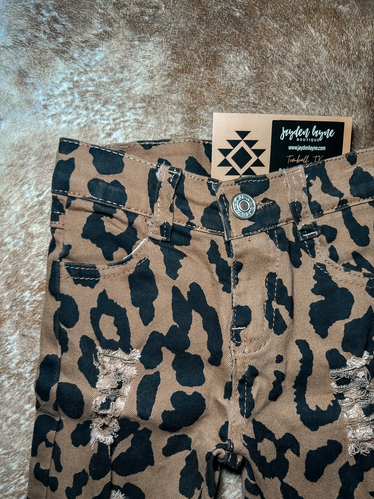Kids leopard bell bottoms