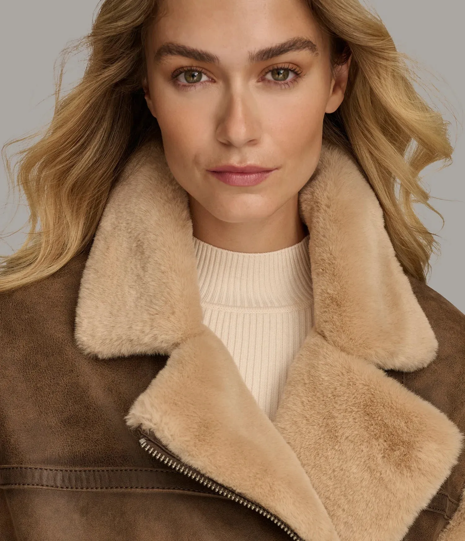 Kinsley Faux Shearling Suede Leather Vest