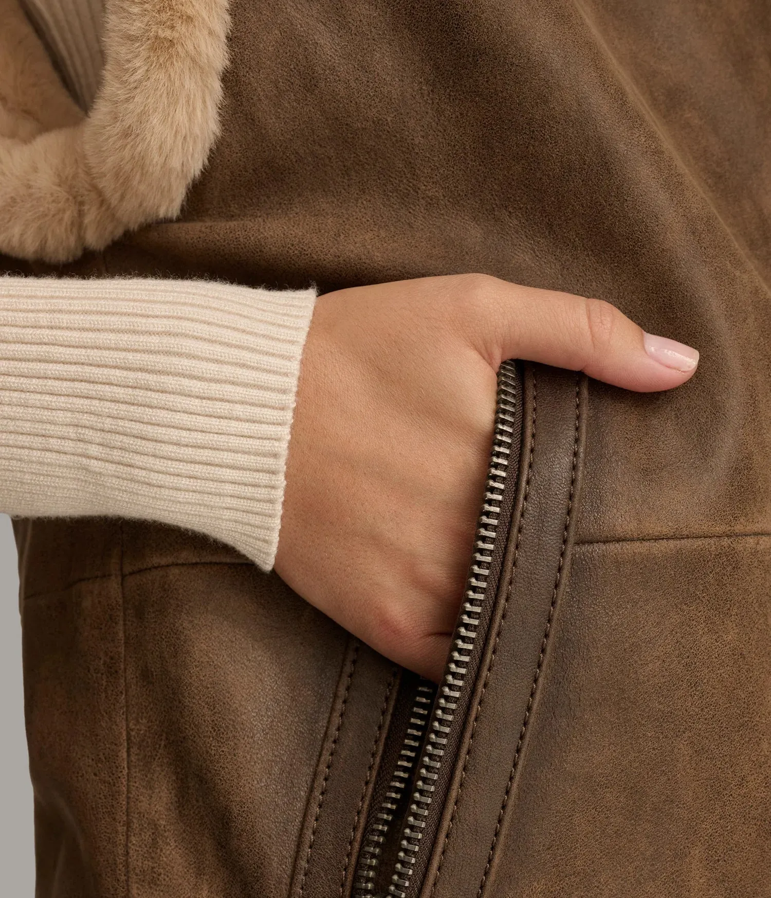 Kinsley Faux Shearling Suede Leather Vest