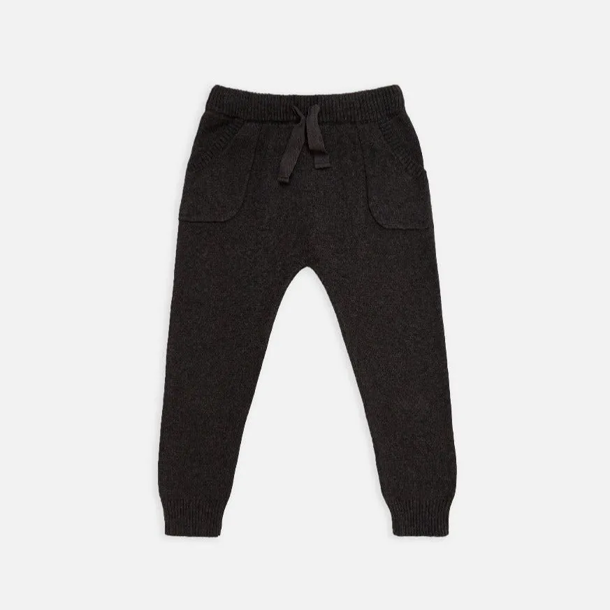 Knit Baby Pants - Charcoal