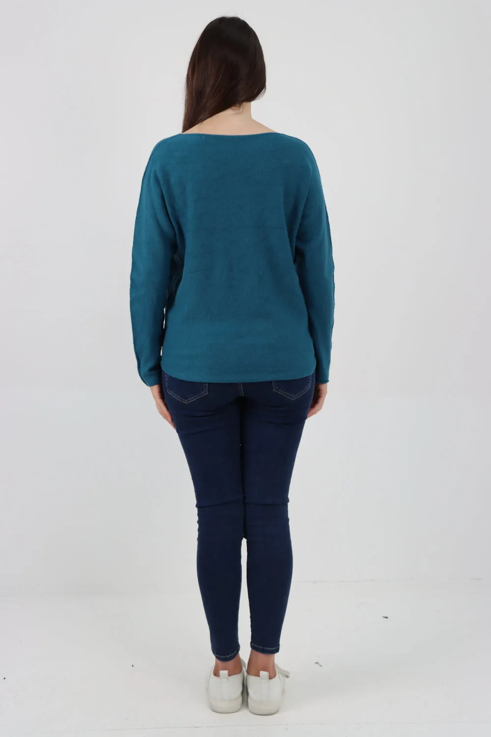 Knitted Jumper V Neck Basic Sweater Top