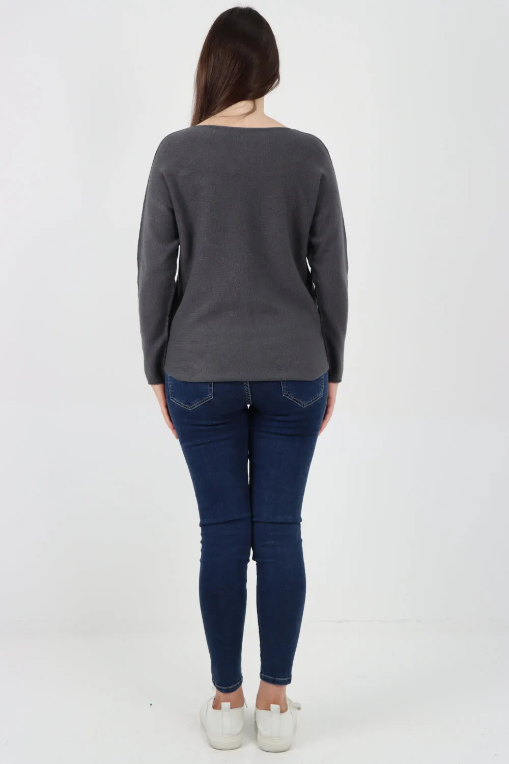 Knitted Jumper V Neck Basic Sweater Top