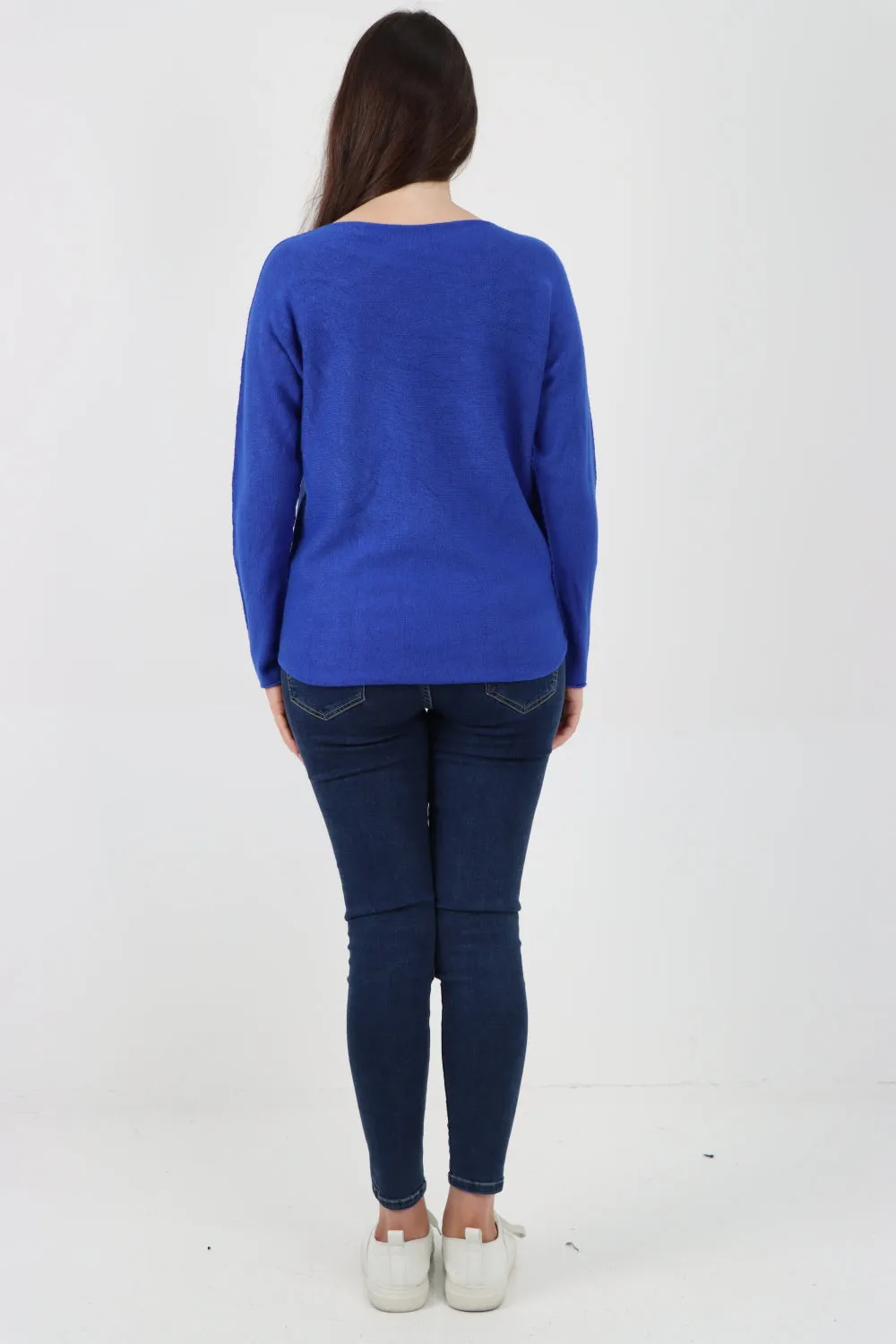 Knitted Jumper V Neck Basic Sweater Top