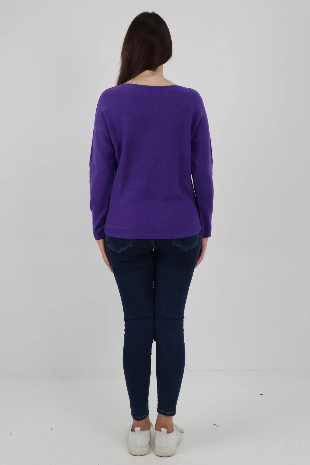 Knitted Jumper V Neck Basic Sweater Top