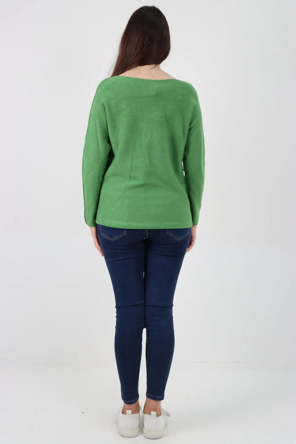 Knitted Jumper V Neck Basic Sweater Top