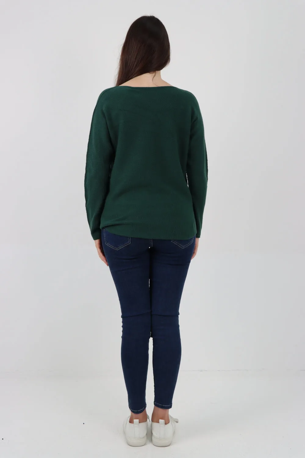 Knitted Jumper V Neck Basic Sweater Top