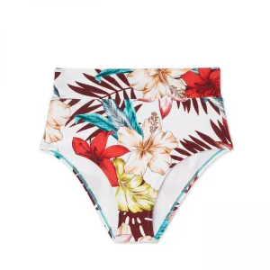 Kona Sol Women's Ribbed Medium Coverage High Waist Bikini Bottom