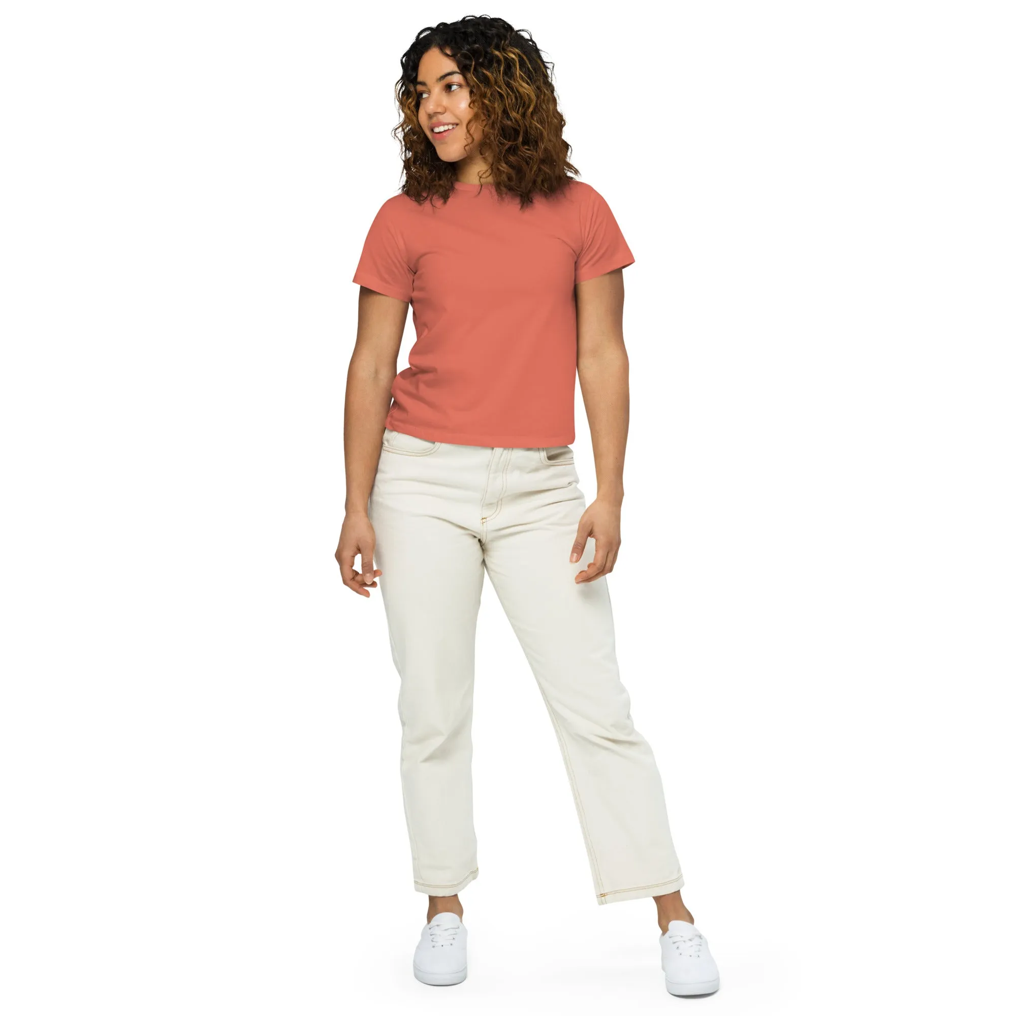 Ladies high-waisted Crew Neck T-shirt