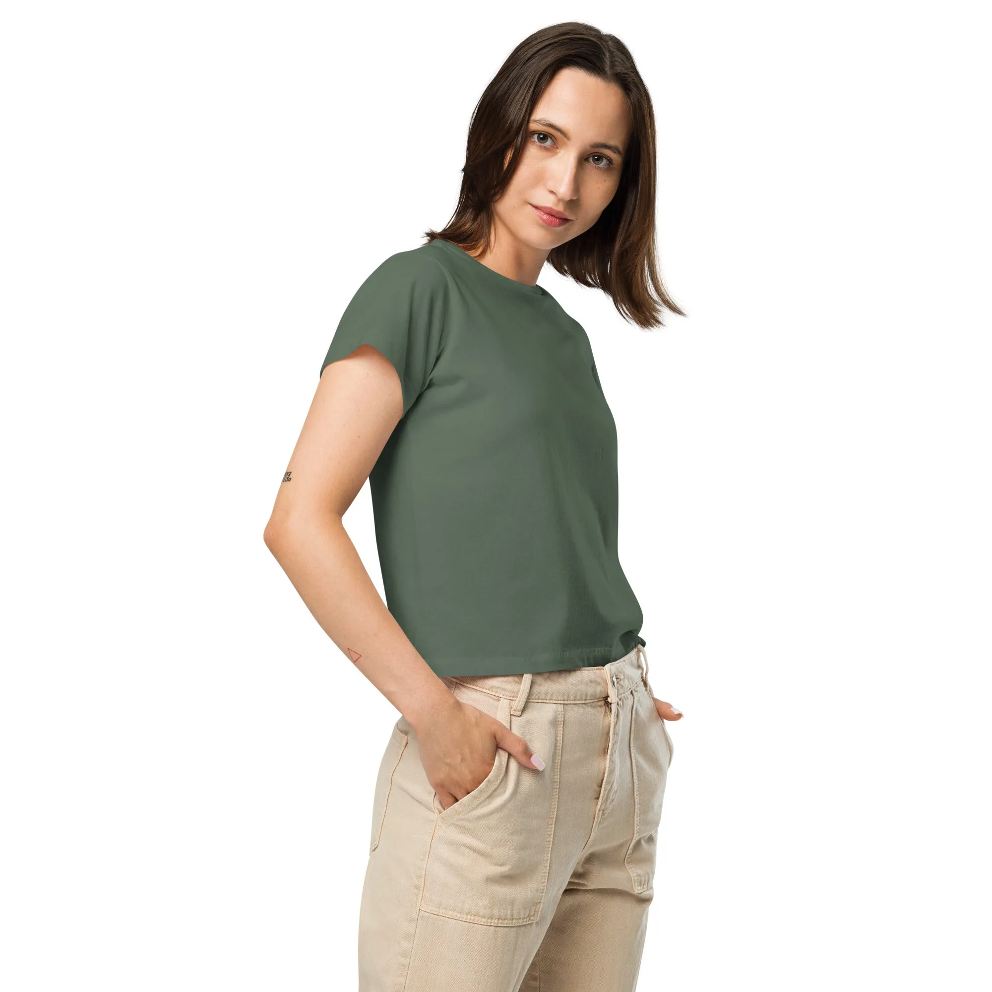 Ladies high-waisted Crew Neck T-shirt