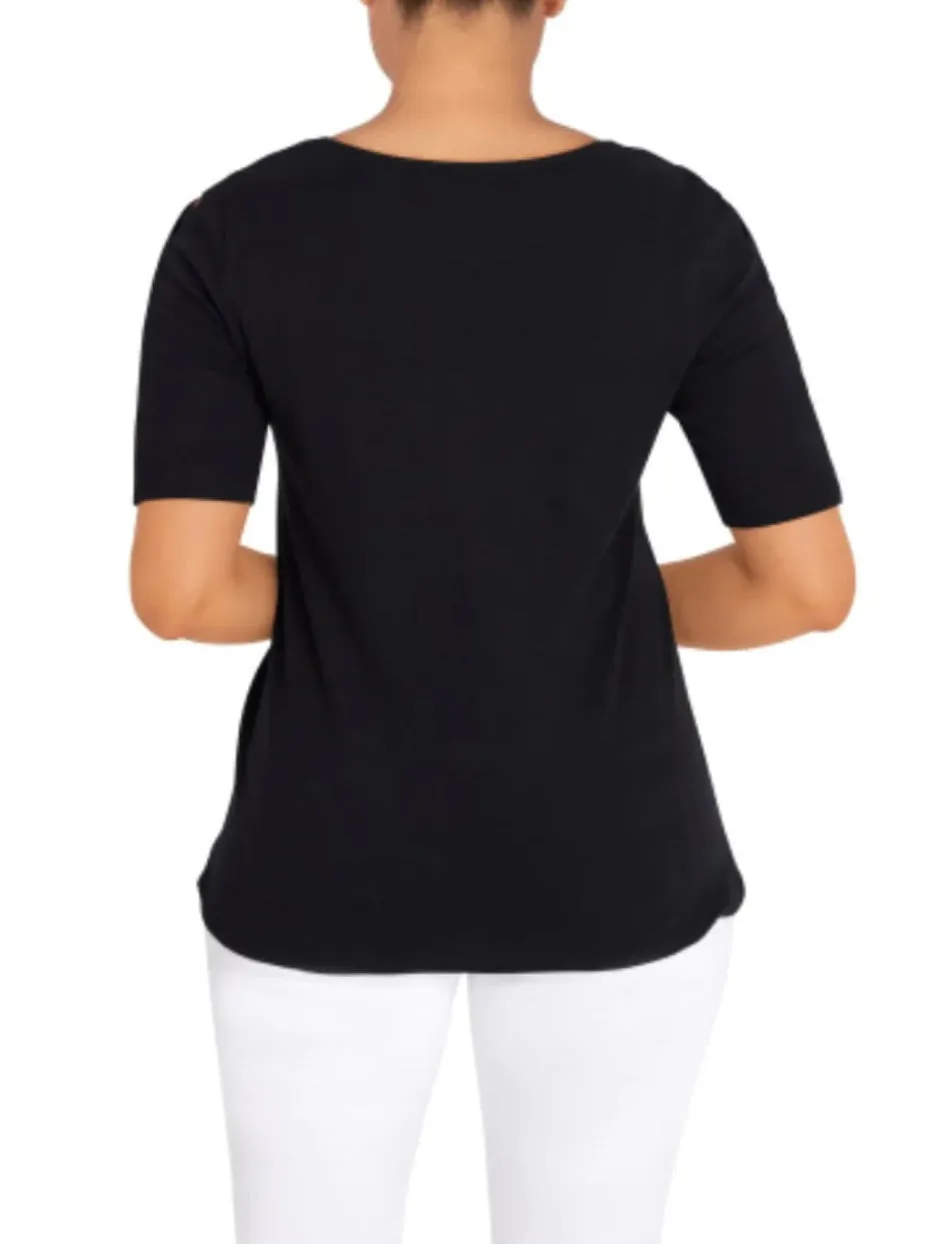 Lattice Sleeve Tee - Black FINAL SALE