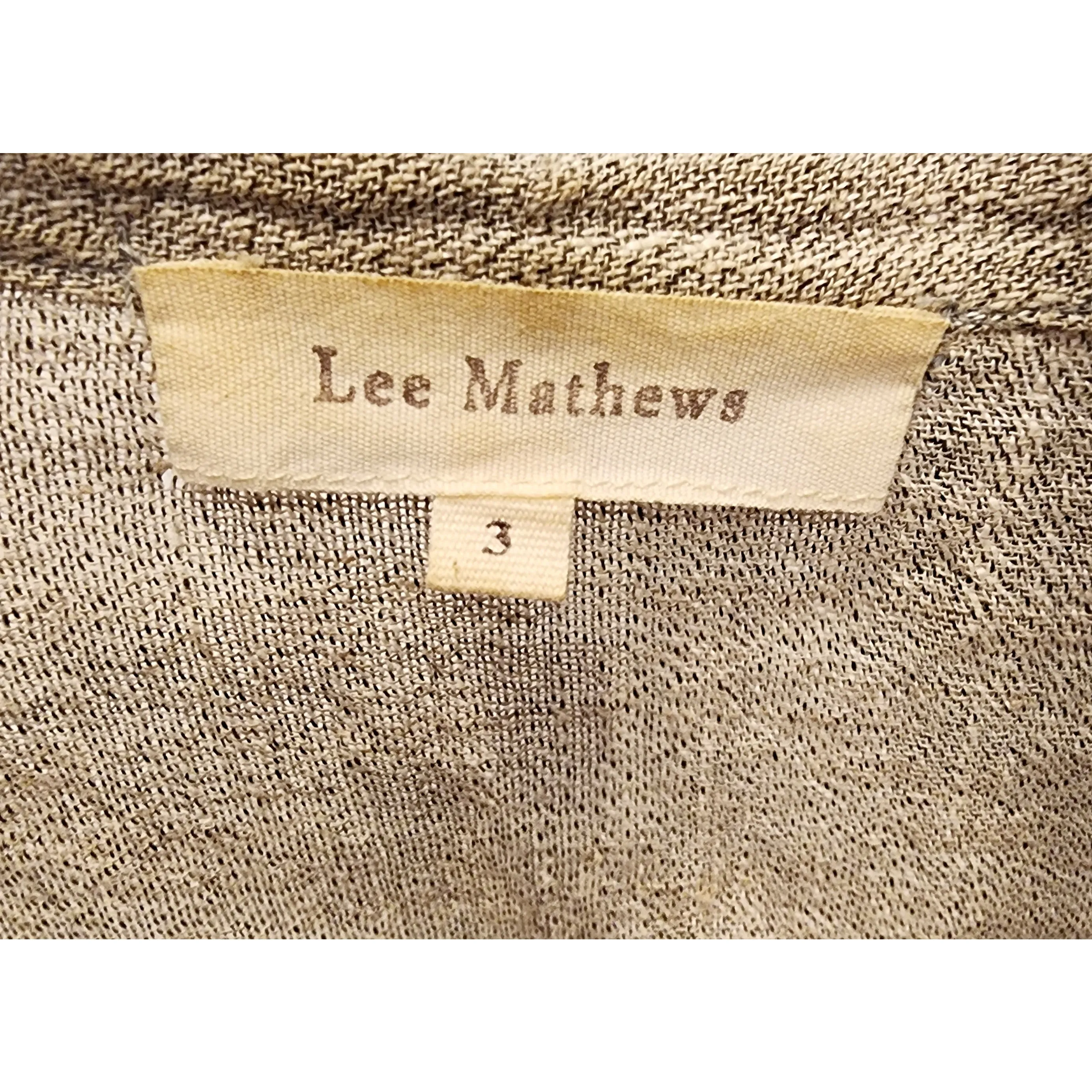Lee Mathews grey 100% linen cardigan with drawstring at the neck size 3 (best fits 12-14)