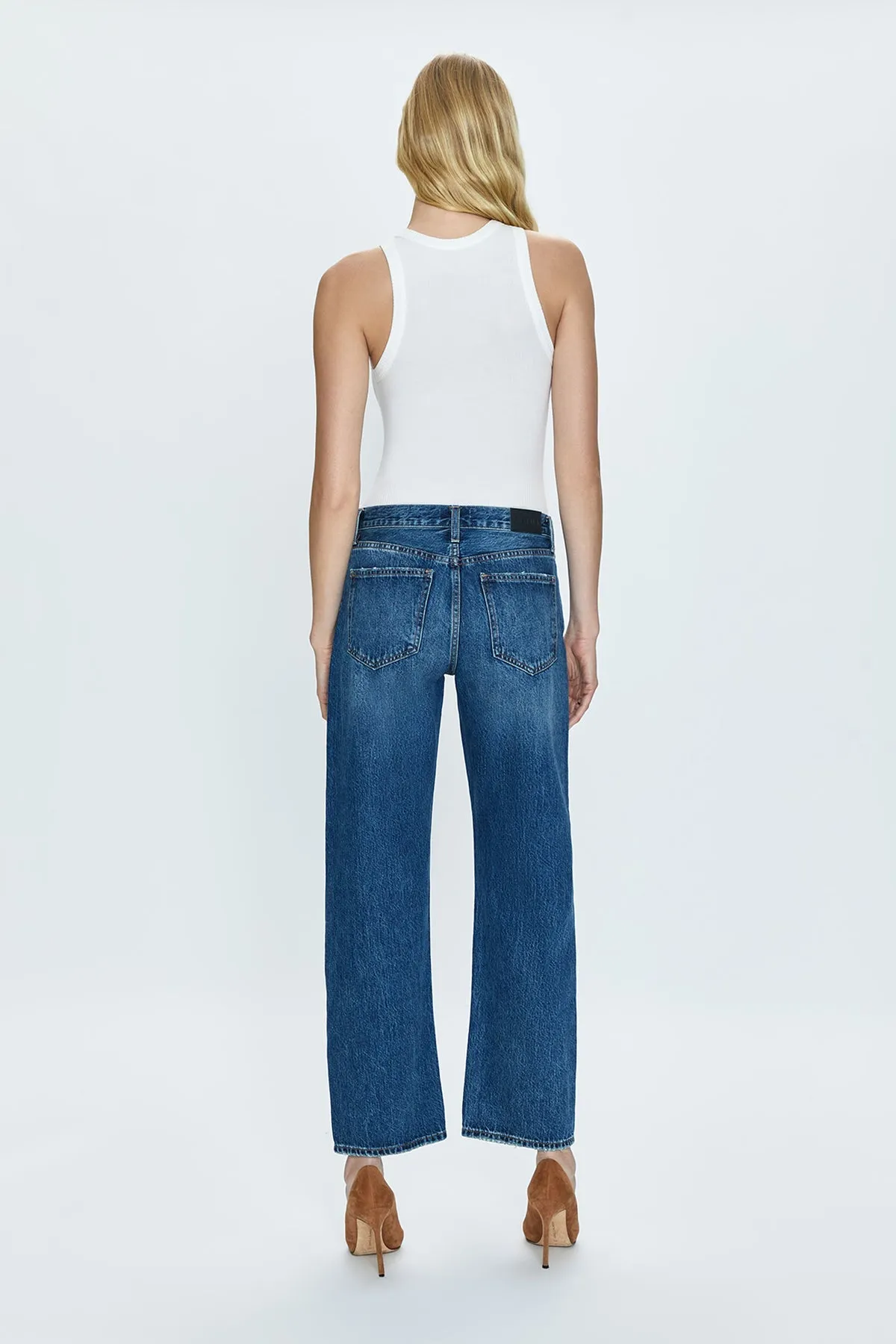 Lexi Artisan Mid Rise Bowed Straight Jean