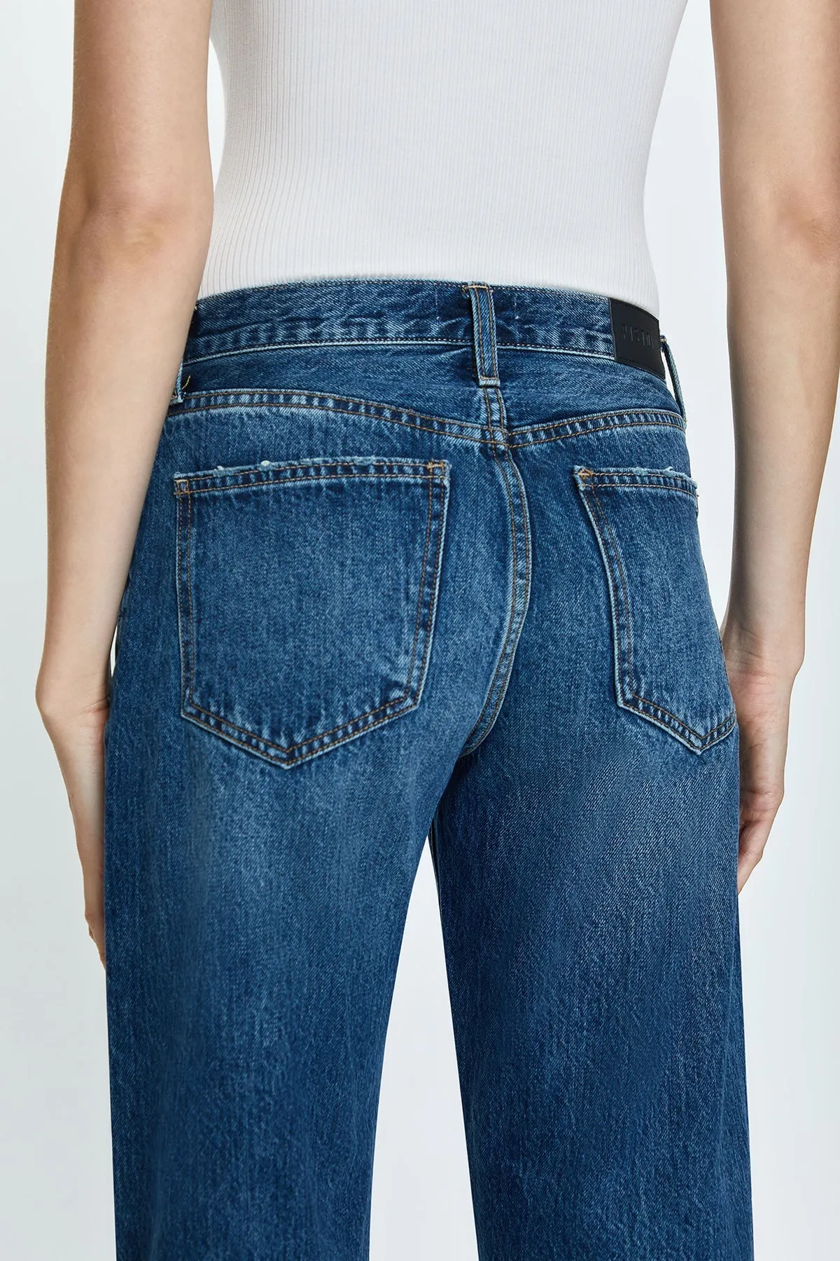 Lexi Artisan Mid Rise Bowed Straight Jean