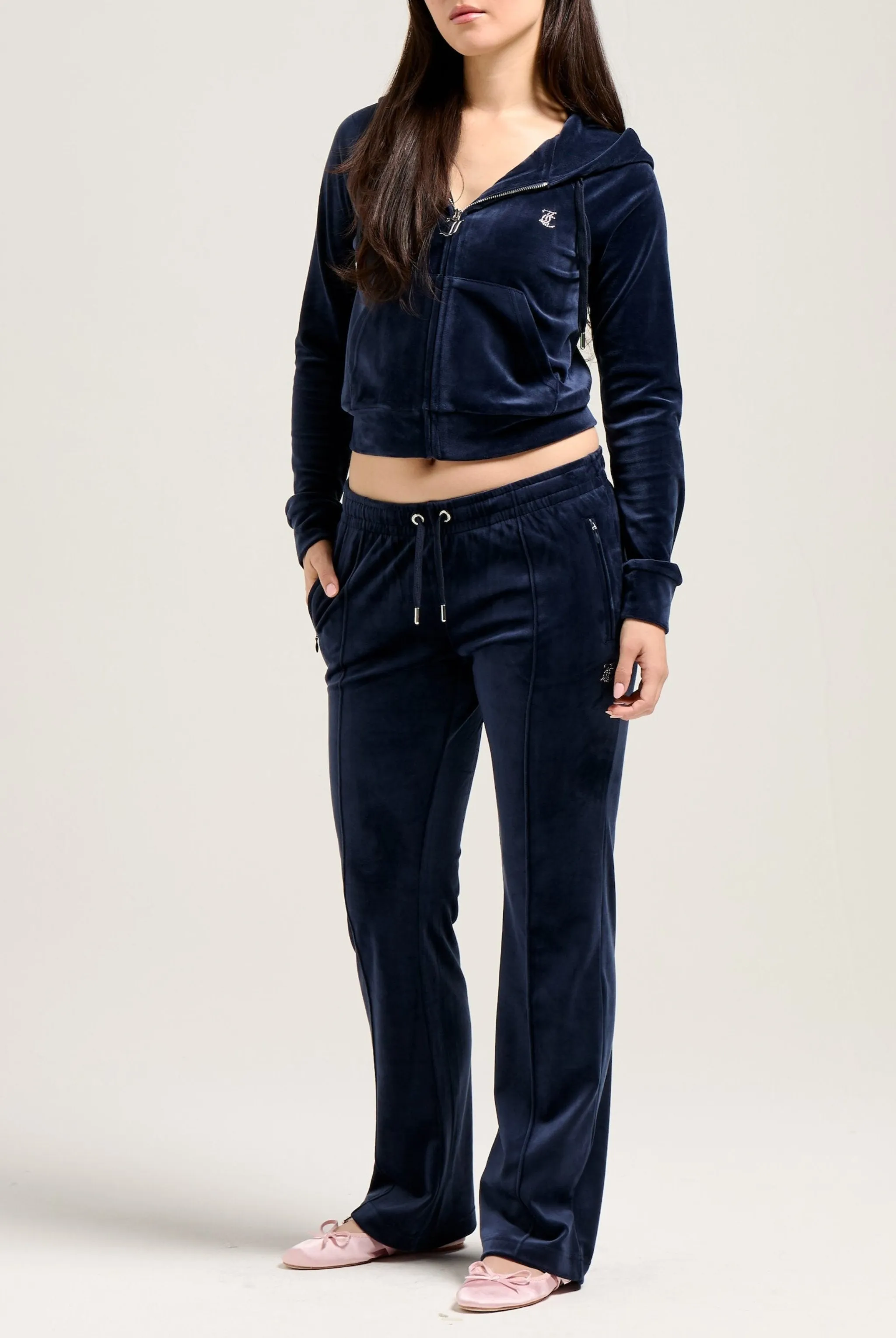 'LIBRA' NIGHT SKY VELOUR DIAMANTÉ TRACKSUIT BOTTOM
