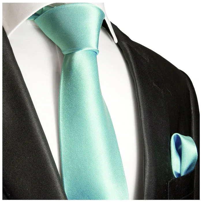 Light Turquoise [Silky Smooth] - Bow Tie and Pocket Square Matching Set