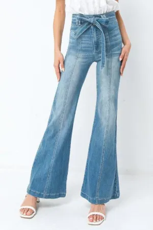light washed denim featuring high waist