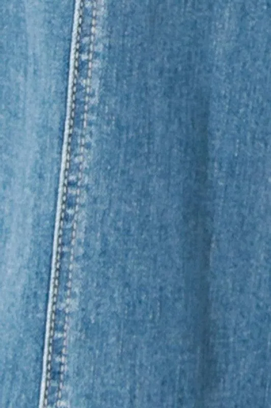 light washed denim featuring high waist