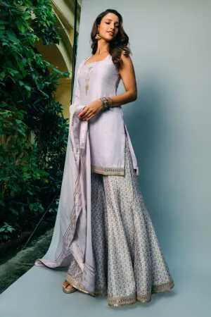 Lilac pixie dust sharara set