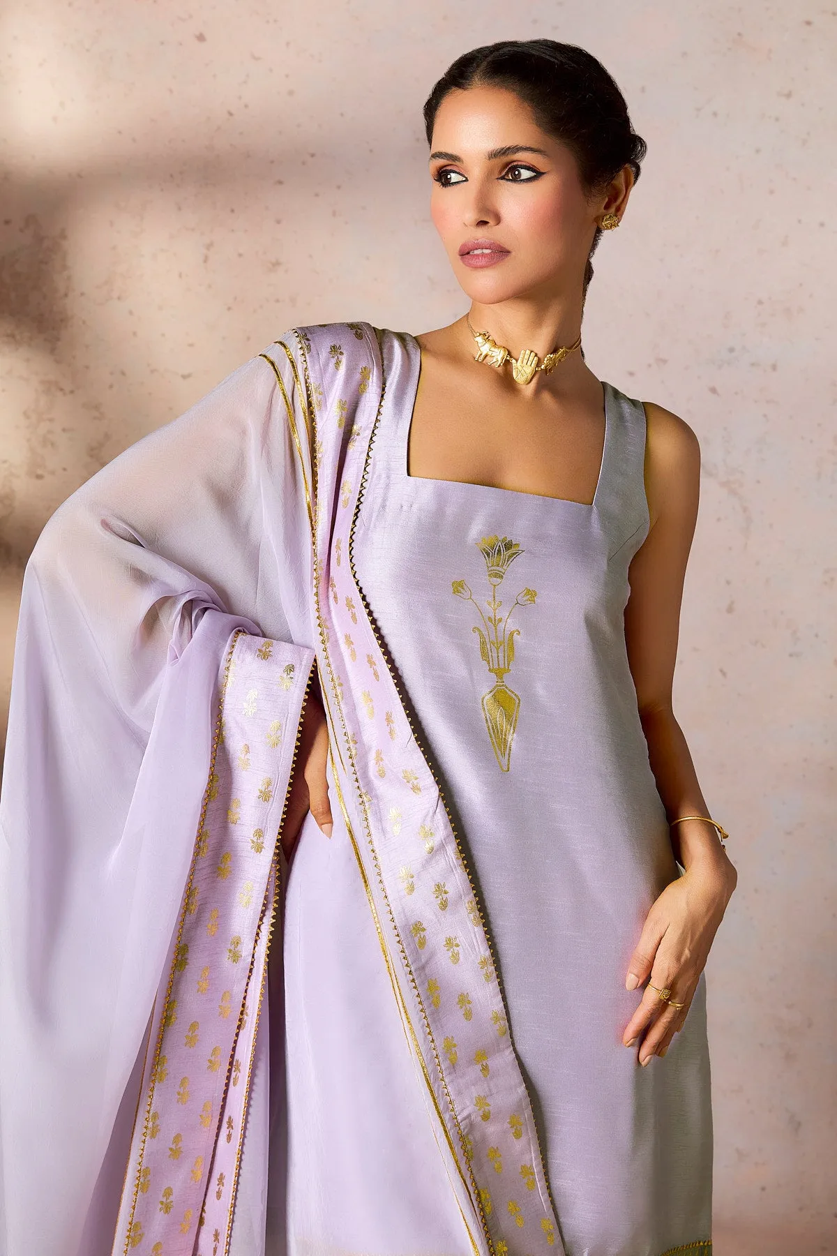 Lilac pixie dust sharara set