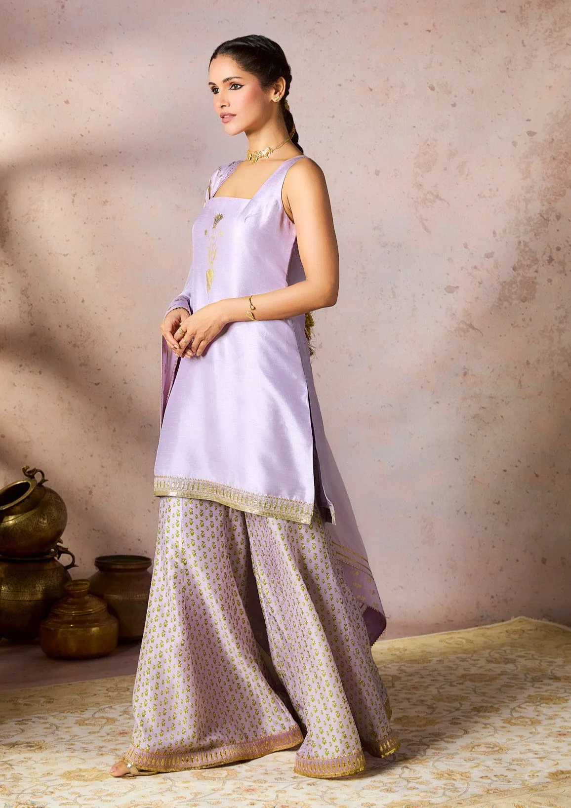 Lilac pixie dust sharara set