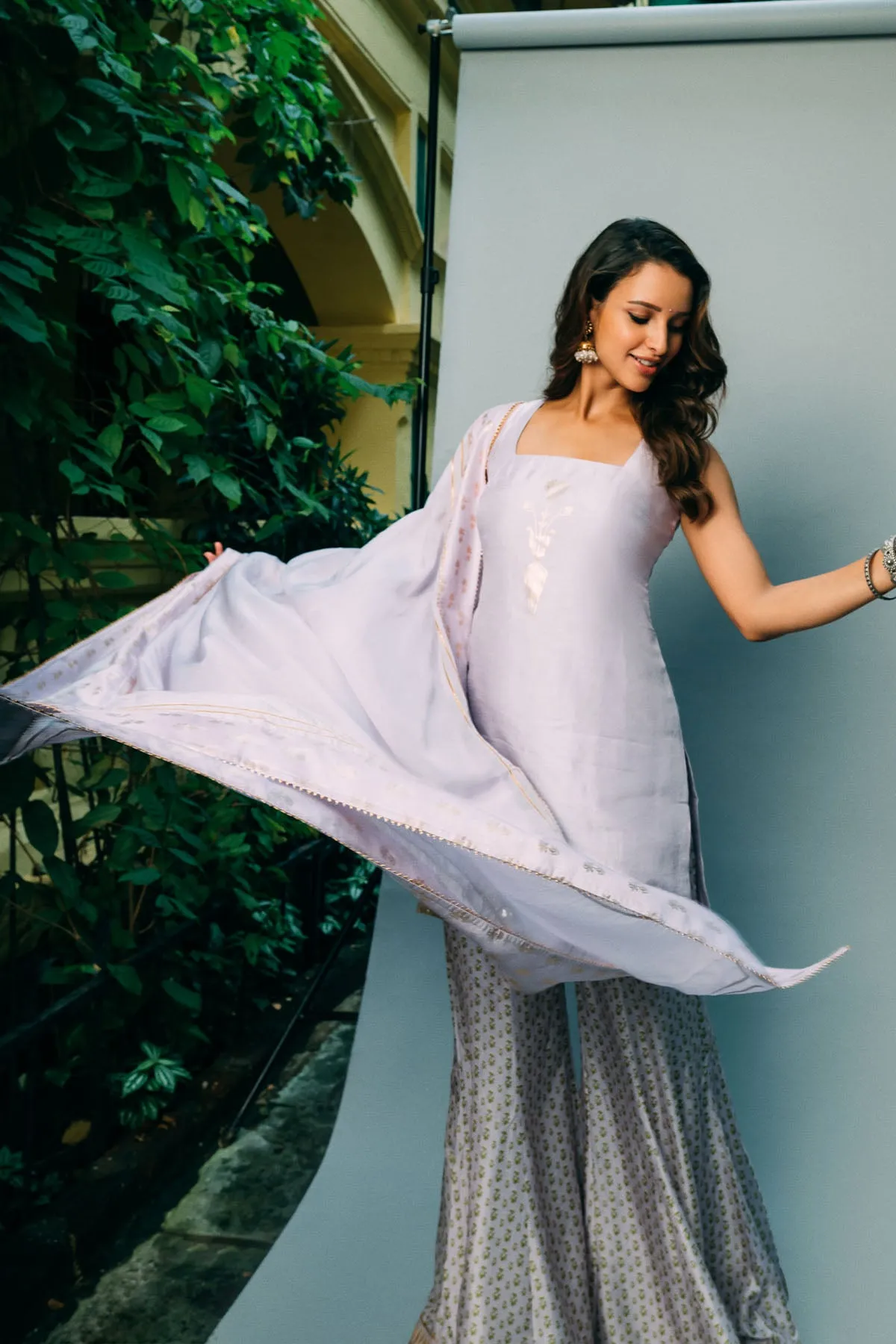 Lilac pixie dust sharara set