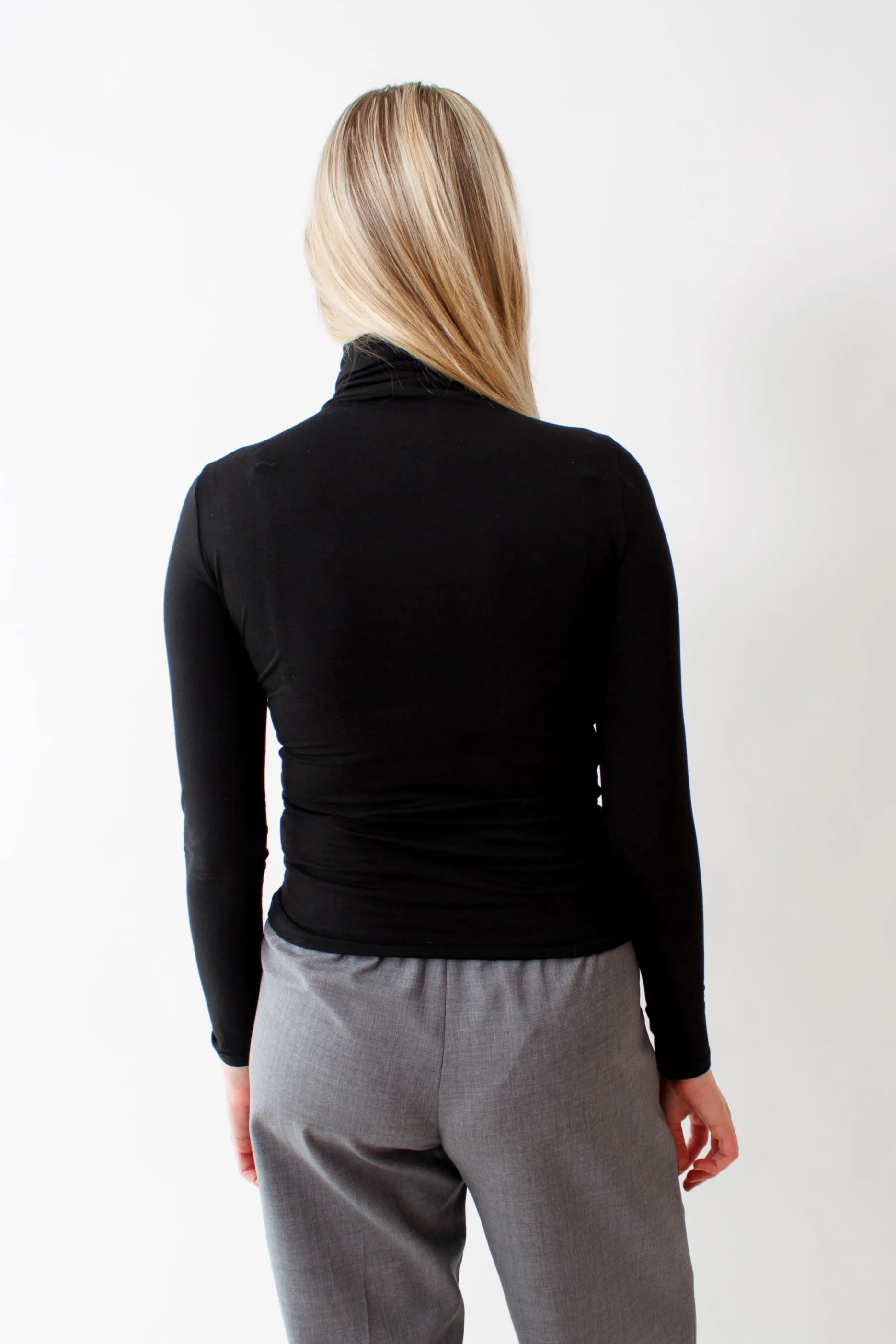 Lilla P Pima Cotton Spandex Turtleneck Top